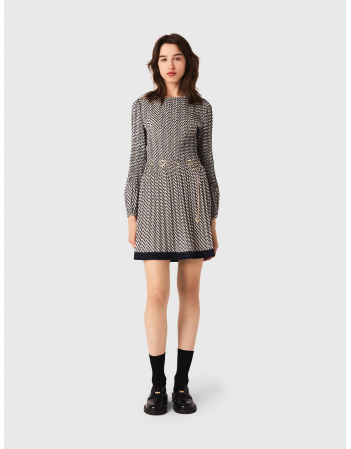 Женское плиссированное платье с принтом