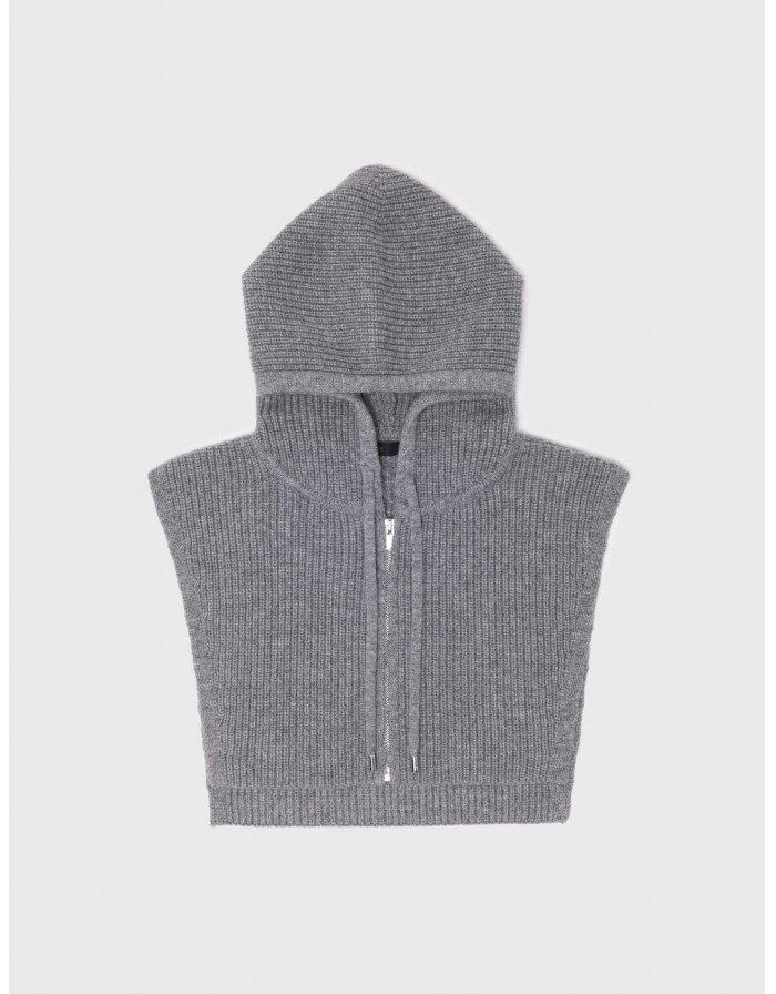 Жіноча сіра манішка з капюшоном