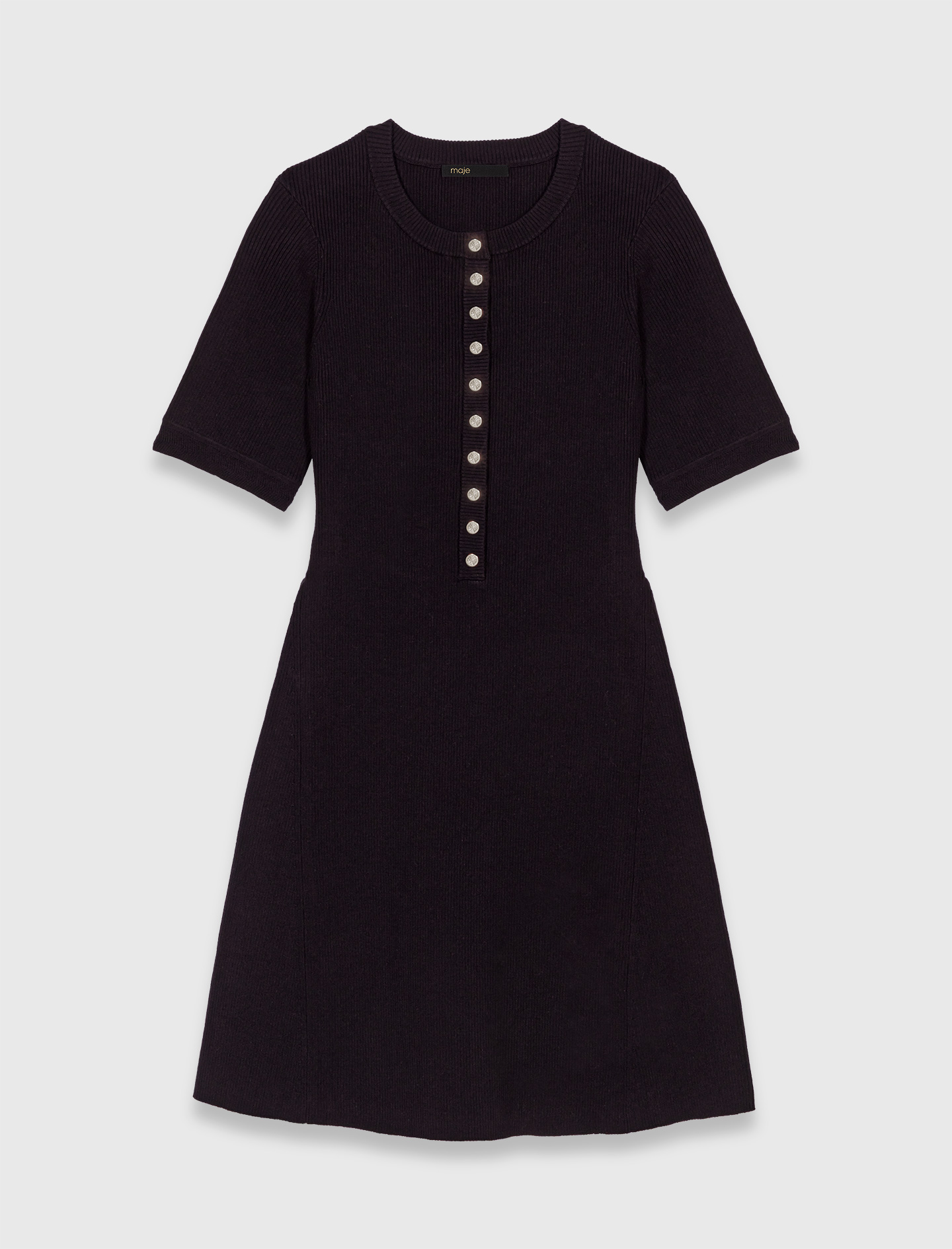 Жіноча чорна сукня в рубчик