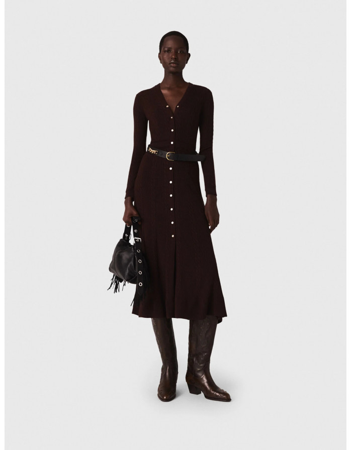 Жіноча довга трикотажна сукня на гудзиках Жіноча довга трикотажна сукня на гудзиках