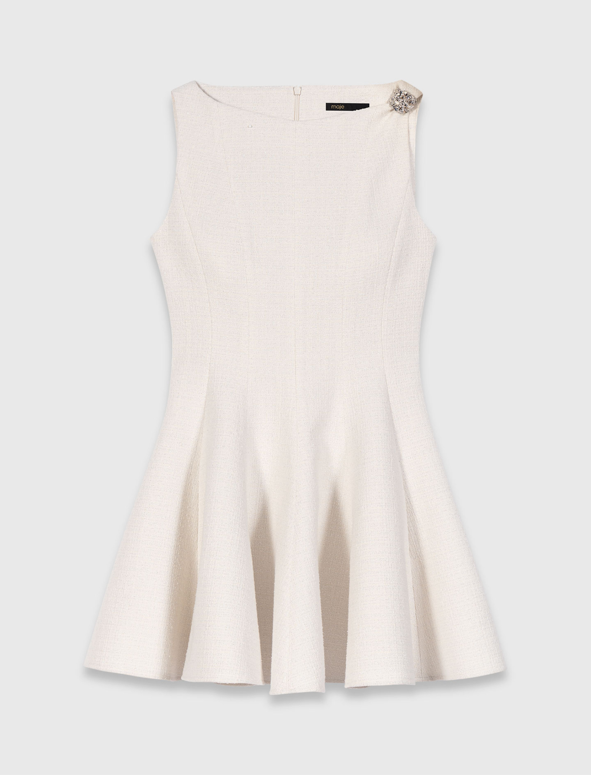 Жіноча молочна твідова сукня