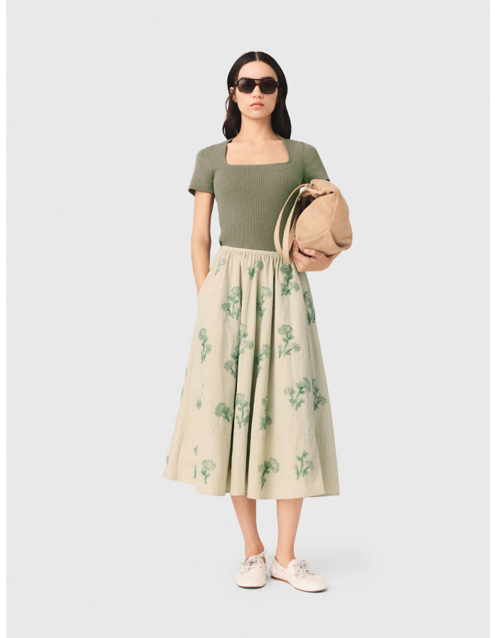 Жіноча спідниця з вишитої технічної тканини