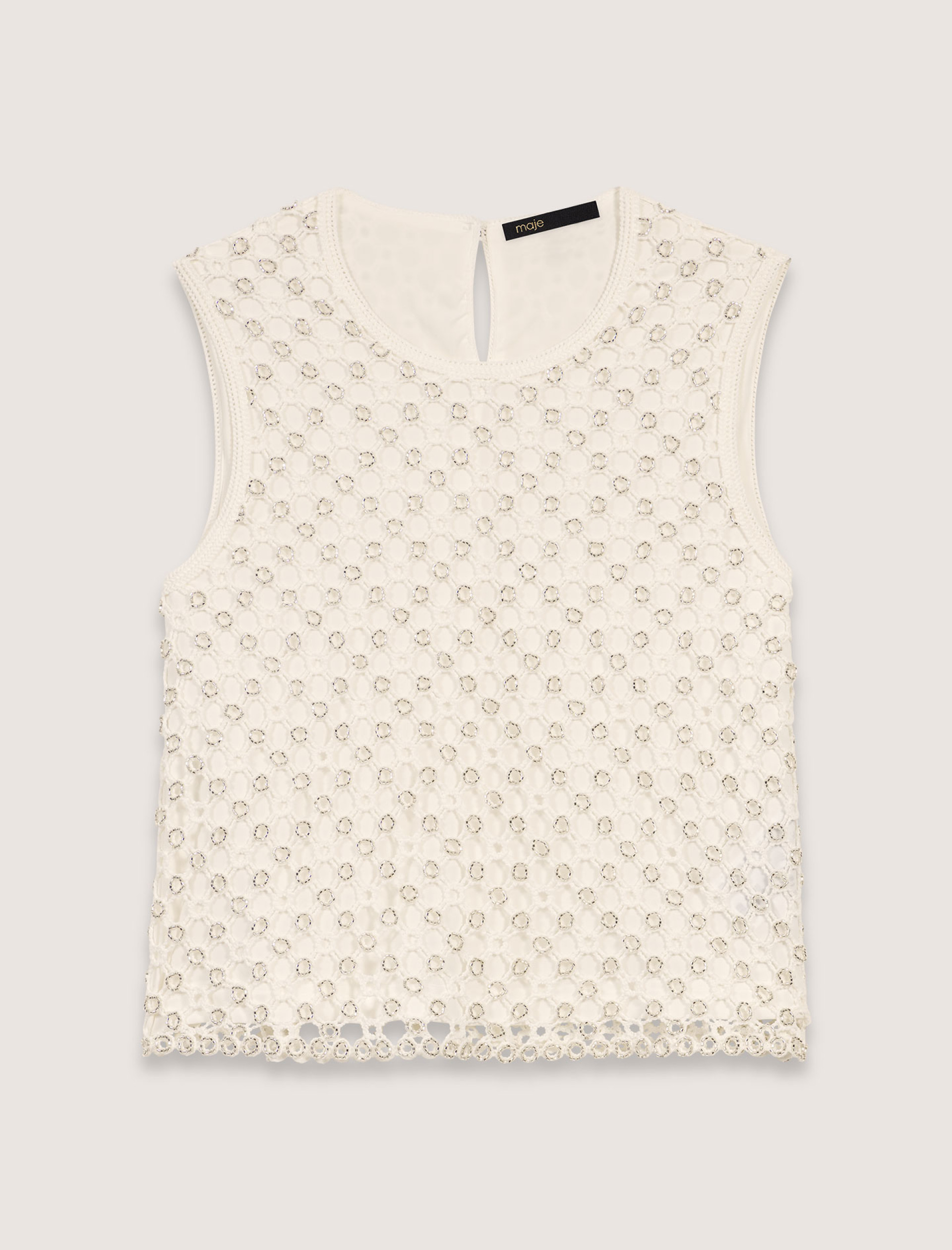 Жіночий в'язаний топ з бісером