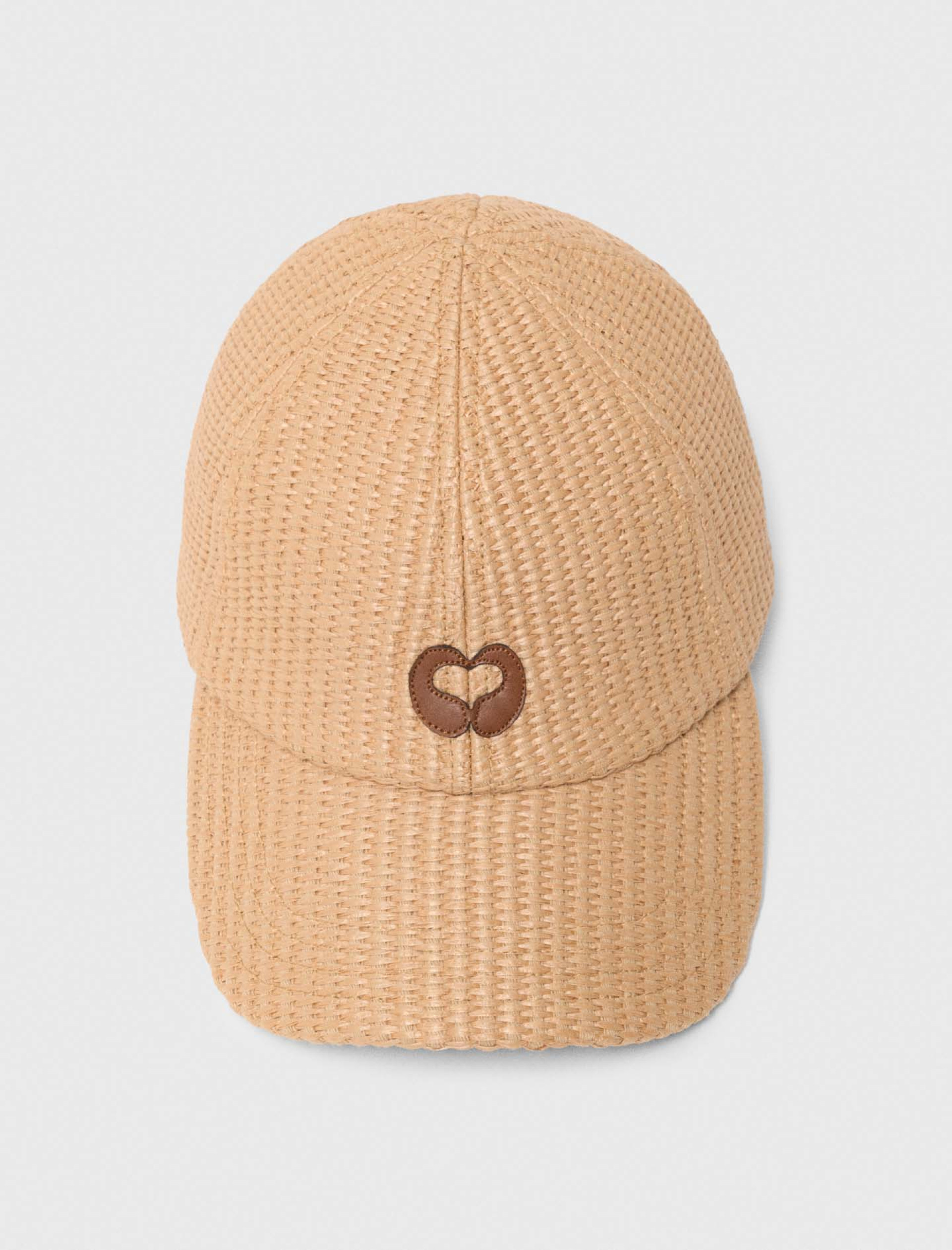 Жіноча бежева фактурна кепка з логотипом Жіноча бежева фактурна кепка з логотипом