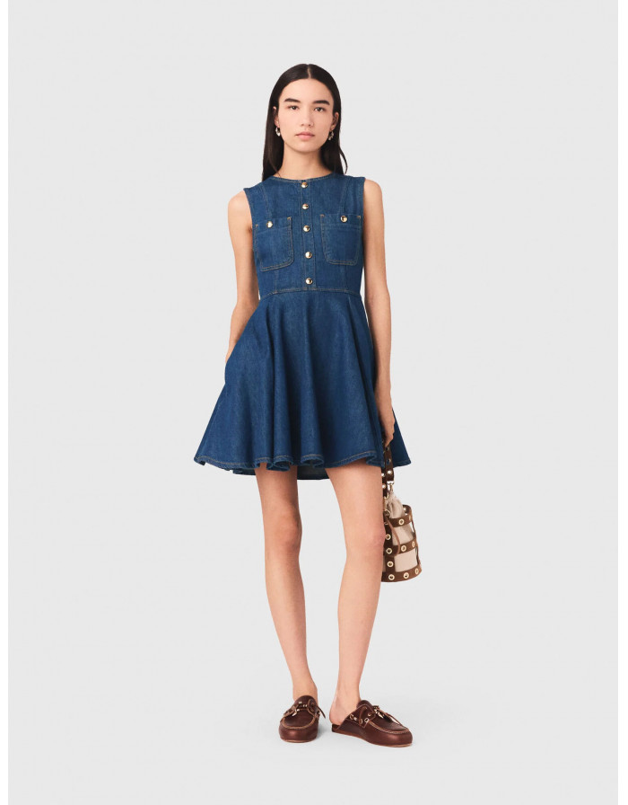 Женское короткое джинсовое платье