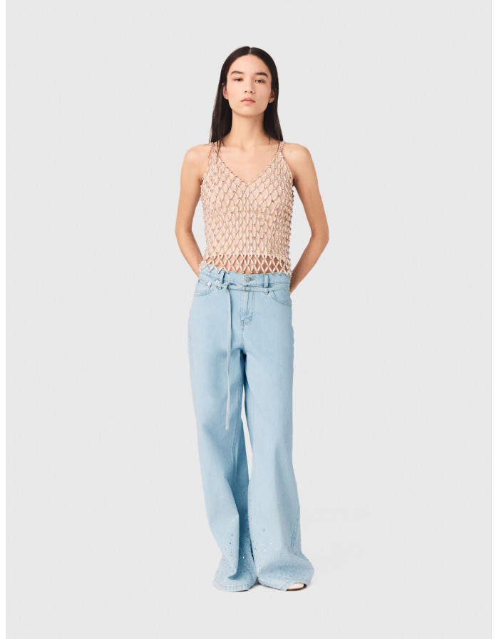 Жіночий топ, розшитий бісером