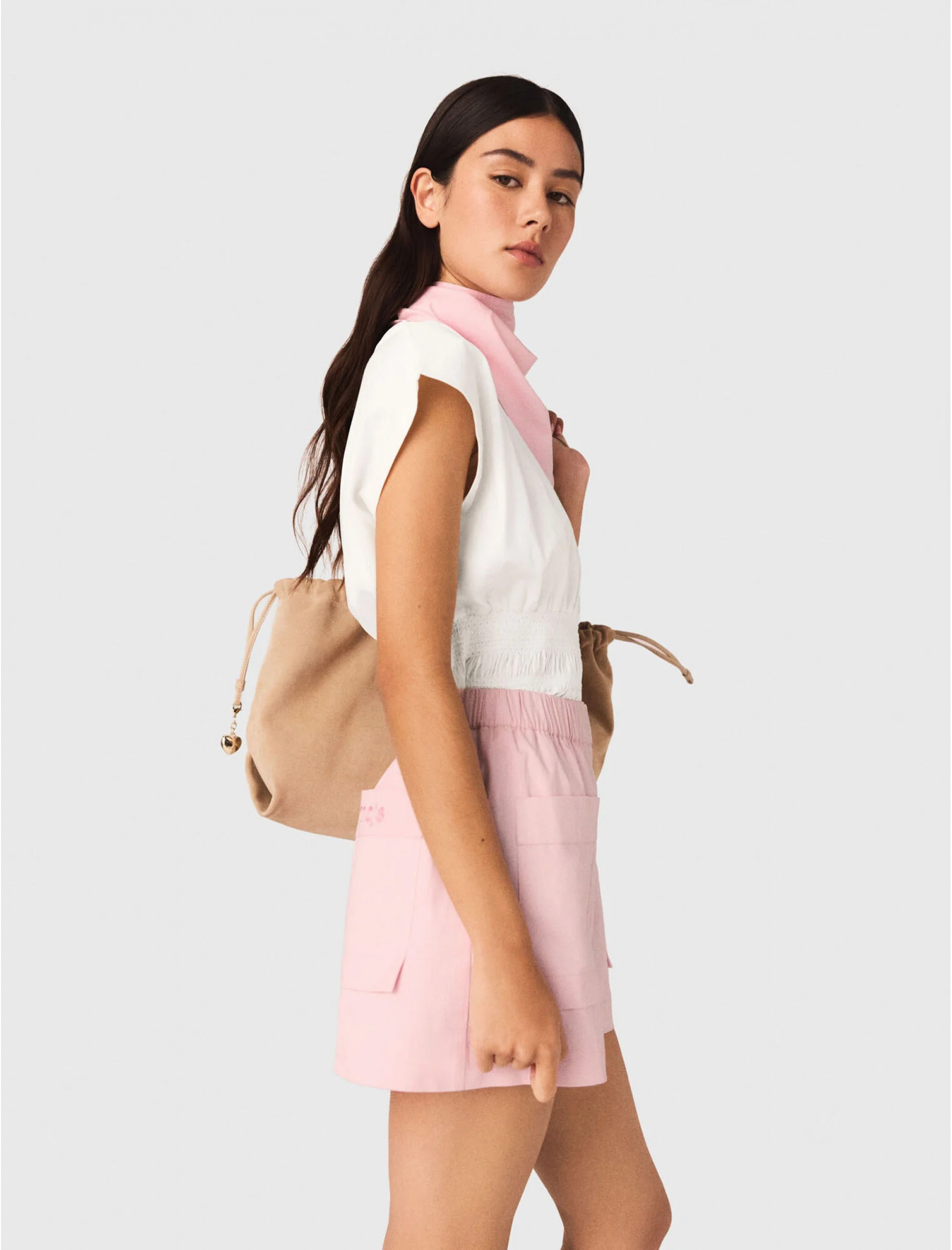 Жіночі рожеві бавовняні шорти