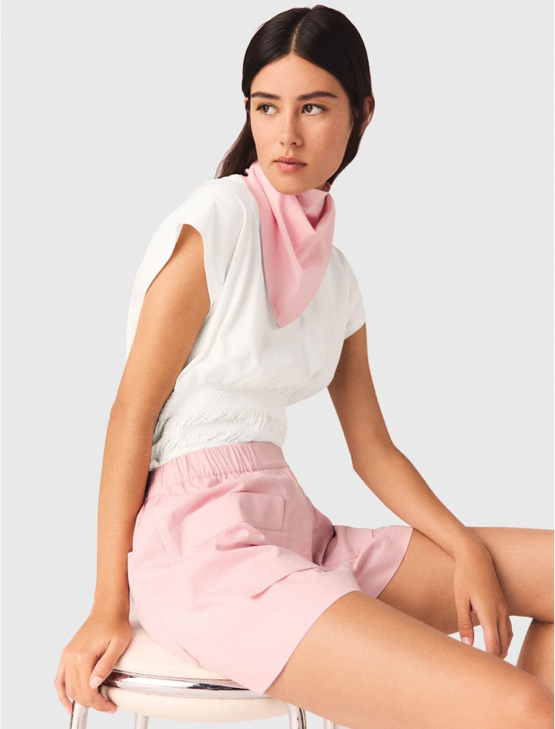 Жіночі рожеві бавовняні шорти