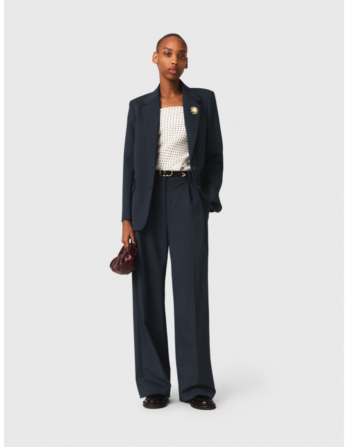 Жіночий смугастий приталений жакет