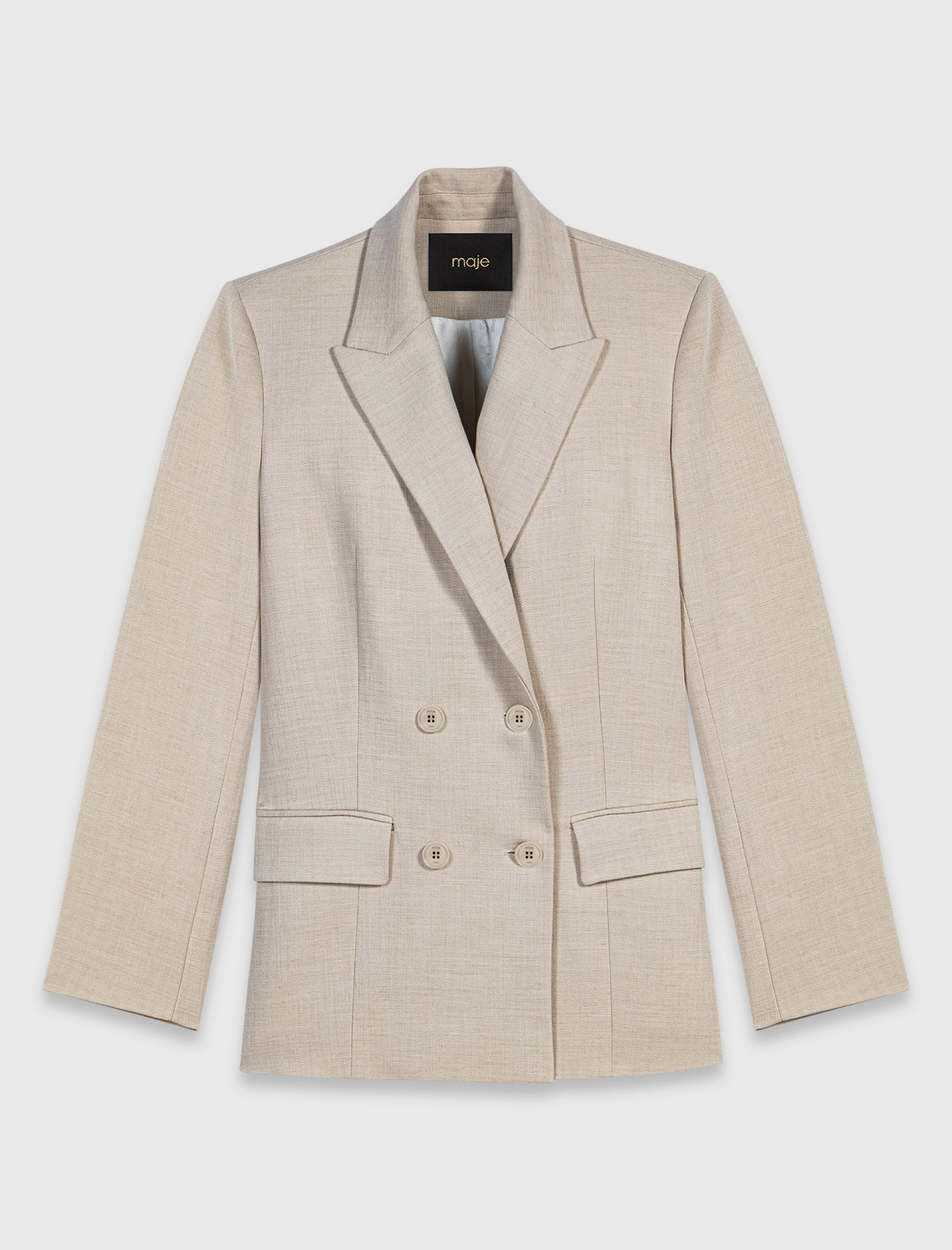 Жіночий жакет приталеного крою з брошкою