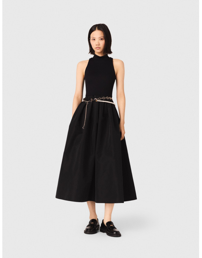 Жіноча двоколірна сукня з тафти