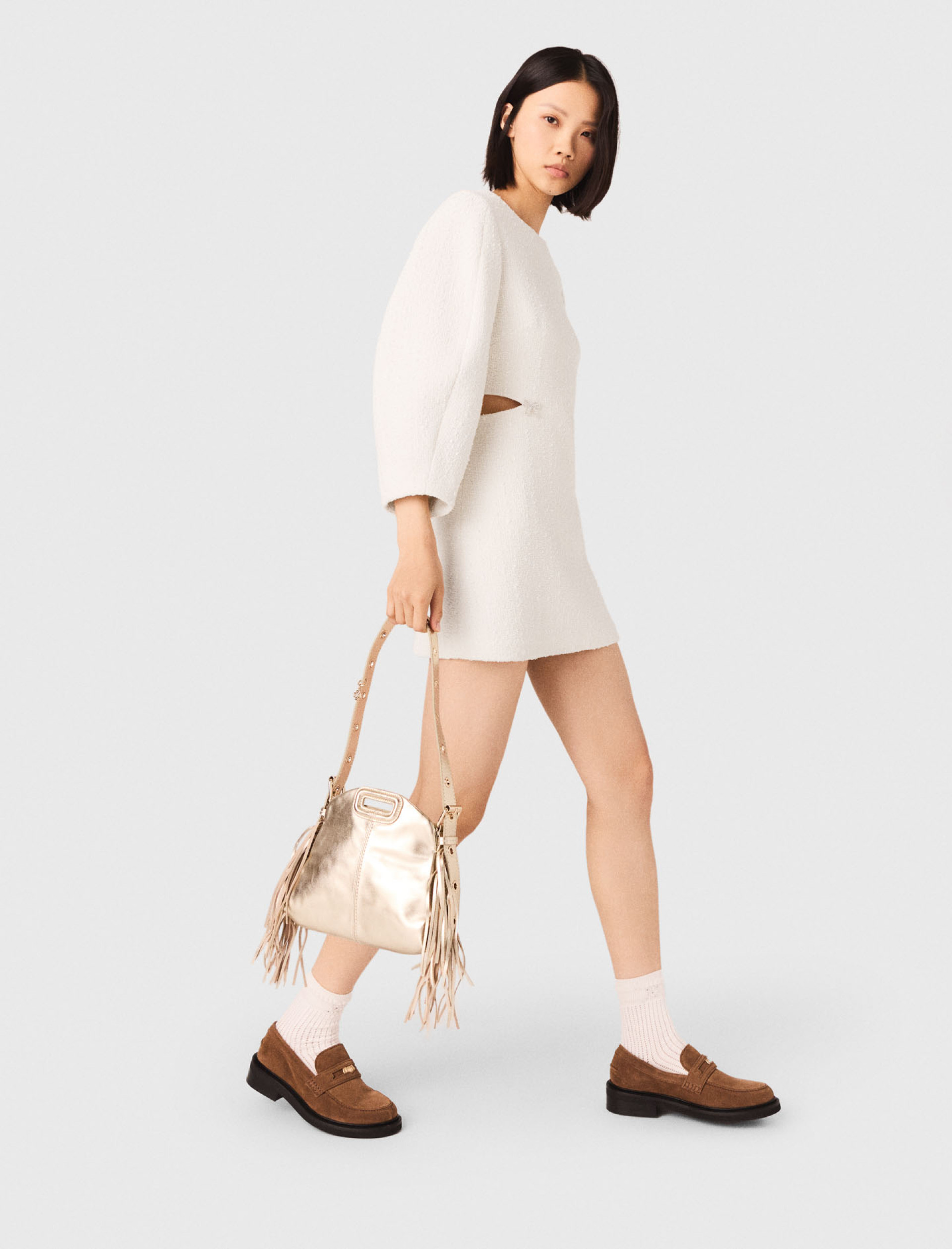 Жіноча твідова сукня з об'ємними рукавами