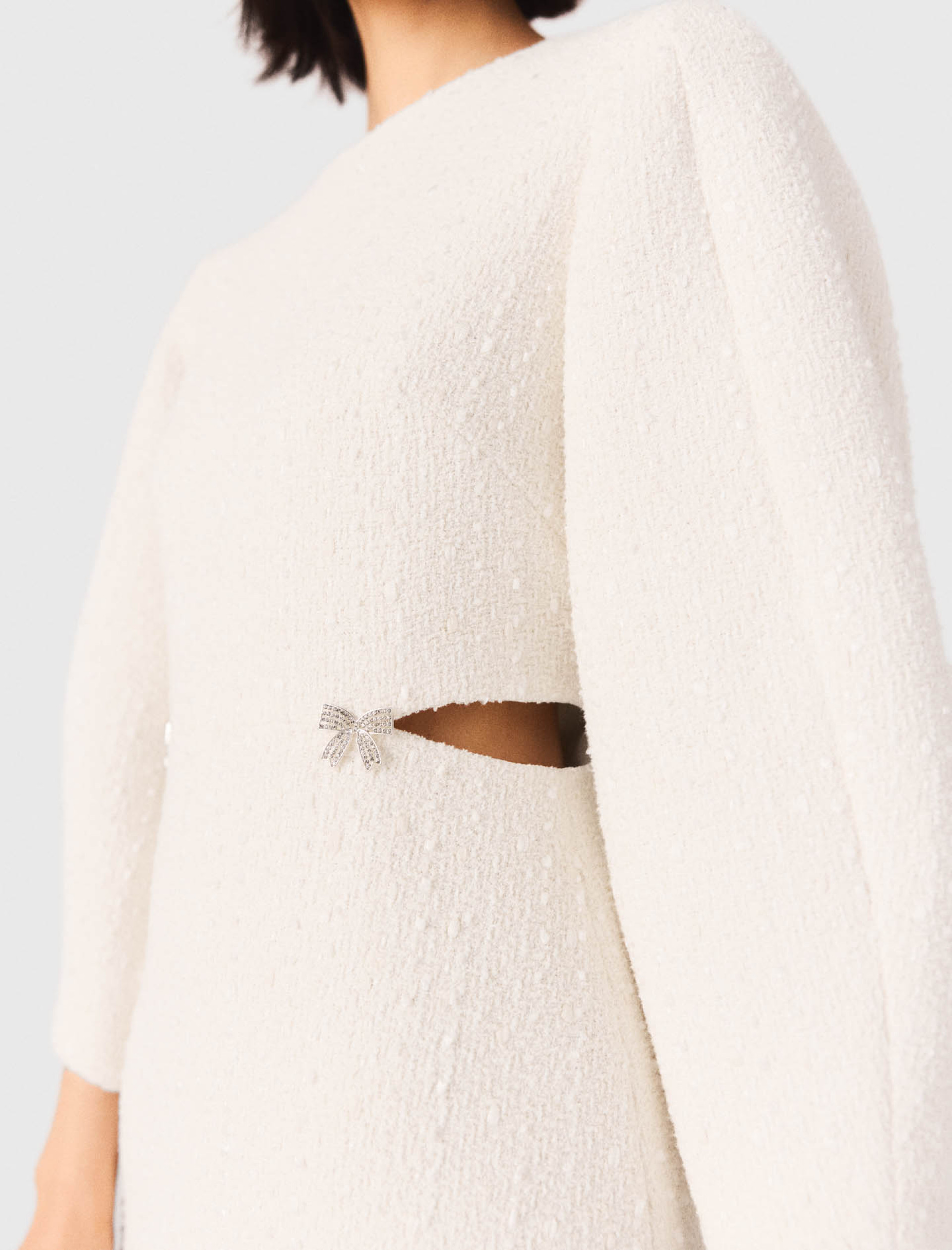 Жіноча твідова сукня з об'ємними рукавами