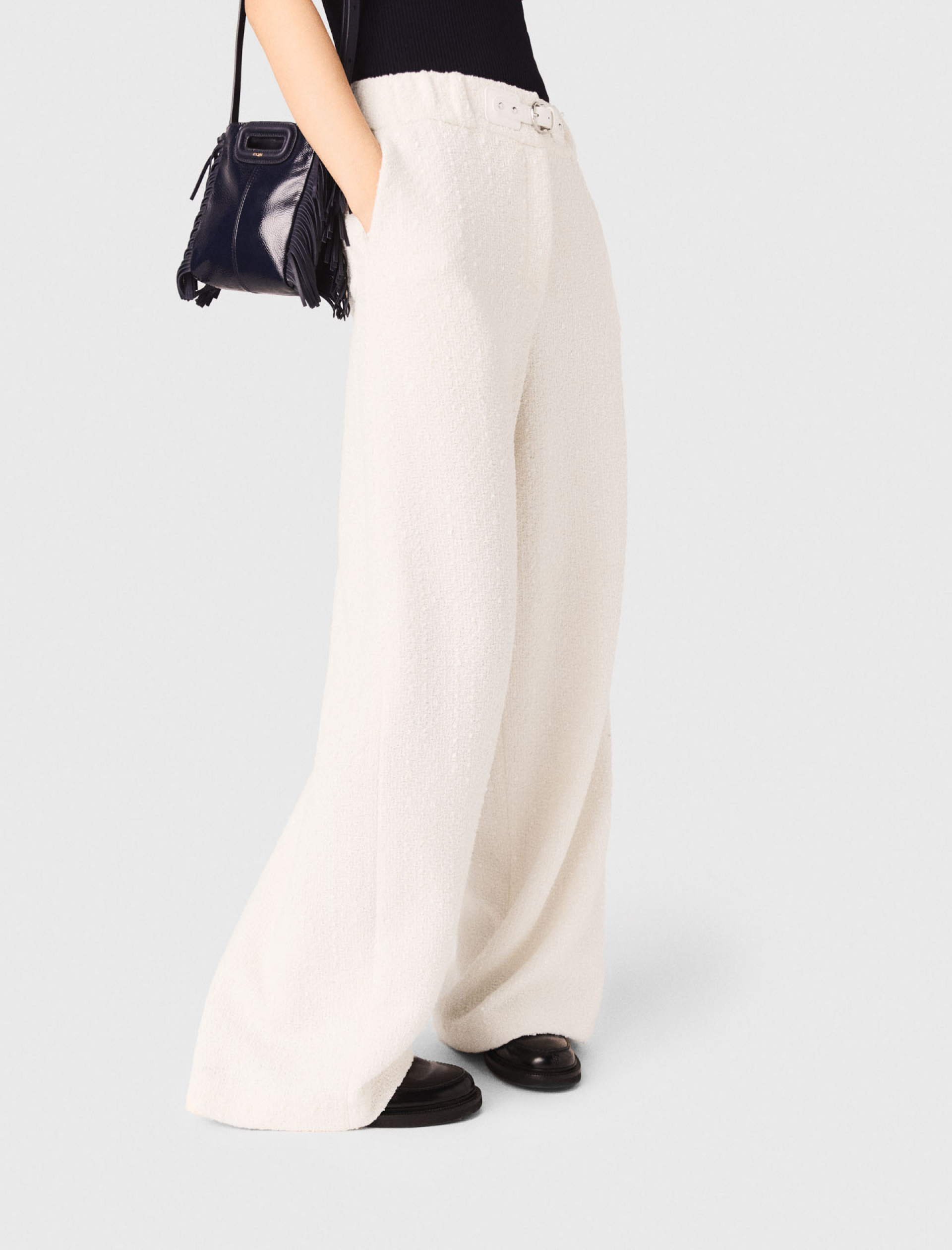 Жіночі твідові брюки з широкими штанинами Жіночі твідові брюки з широкими штанинами