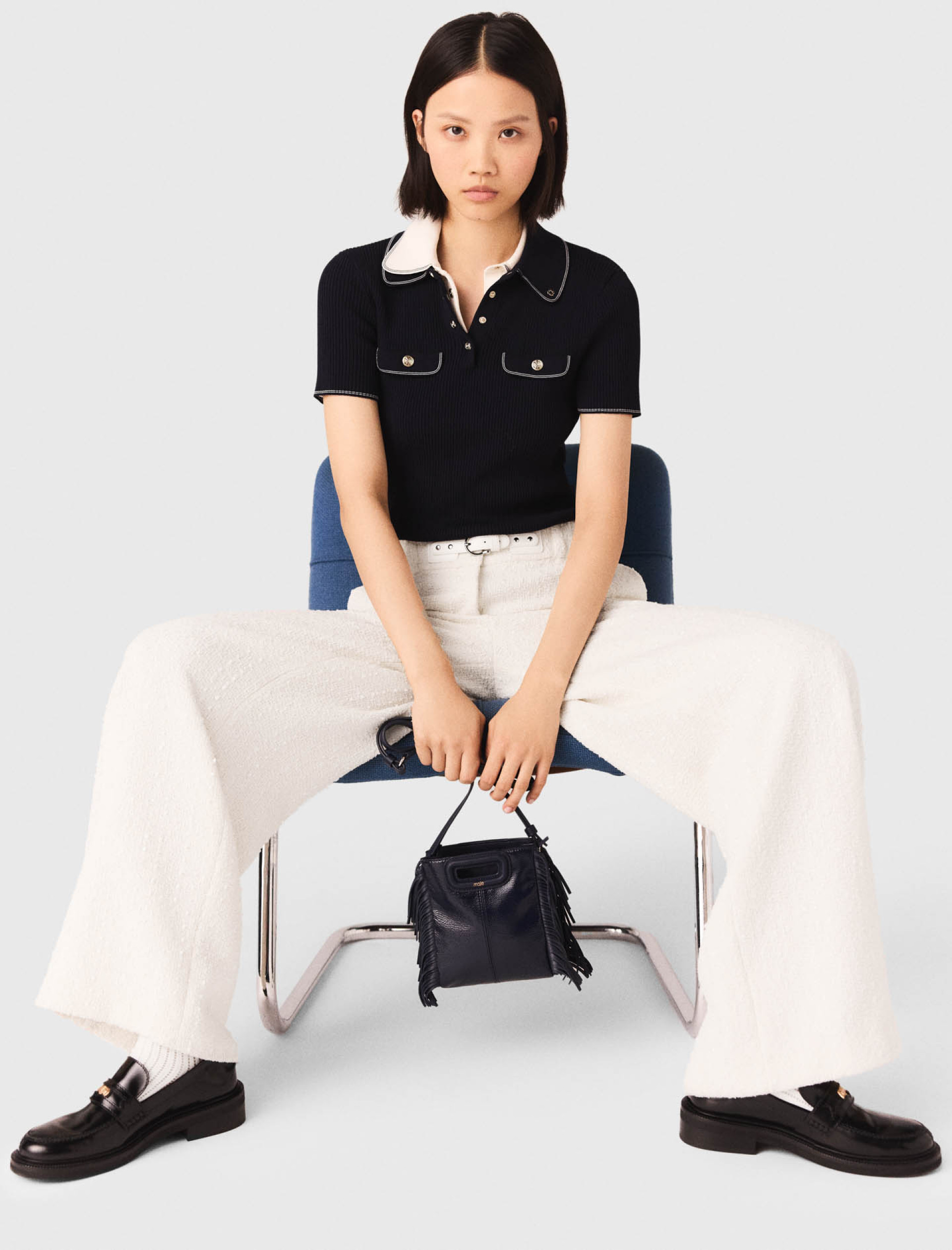 Жіночі твідові брюки з широкими штанинами Жіночі твідові брюки з широкими штанинами