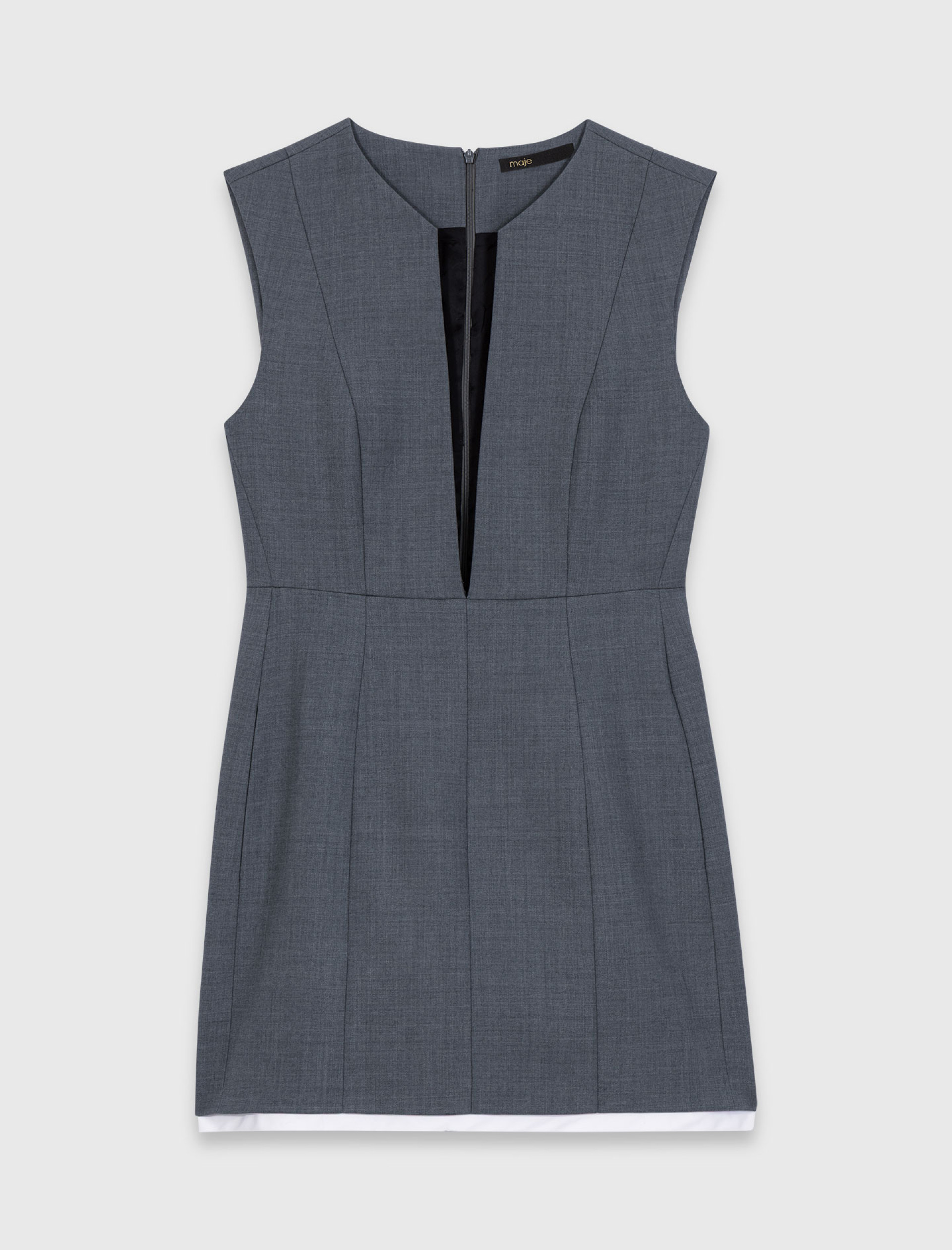 Жіноча сіра сукня з ефектом 2-в-1 Жіноча сіра сукня з ефектом 2-в-1