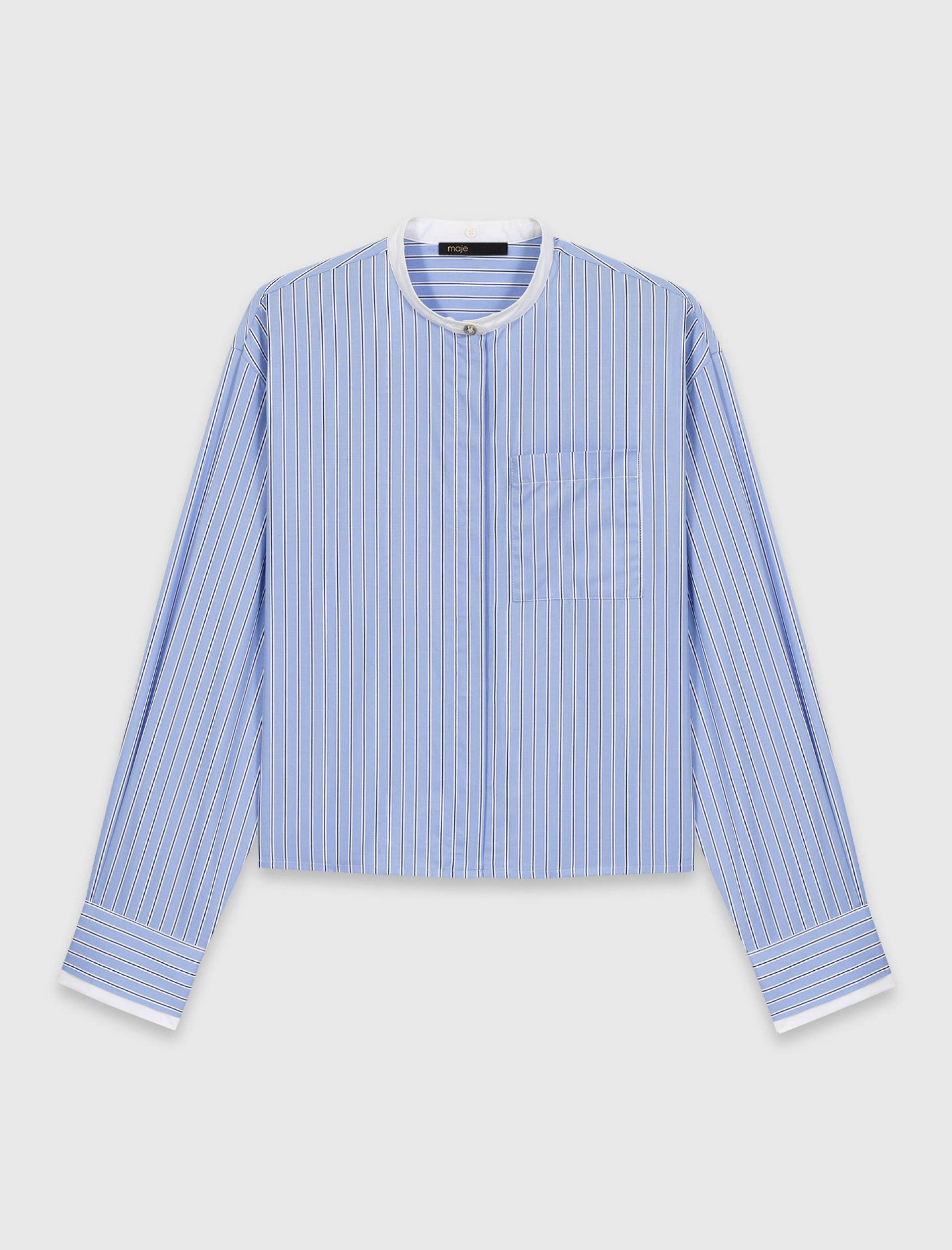 Женская рубашка со съемным воротником, украшенным стразами