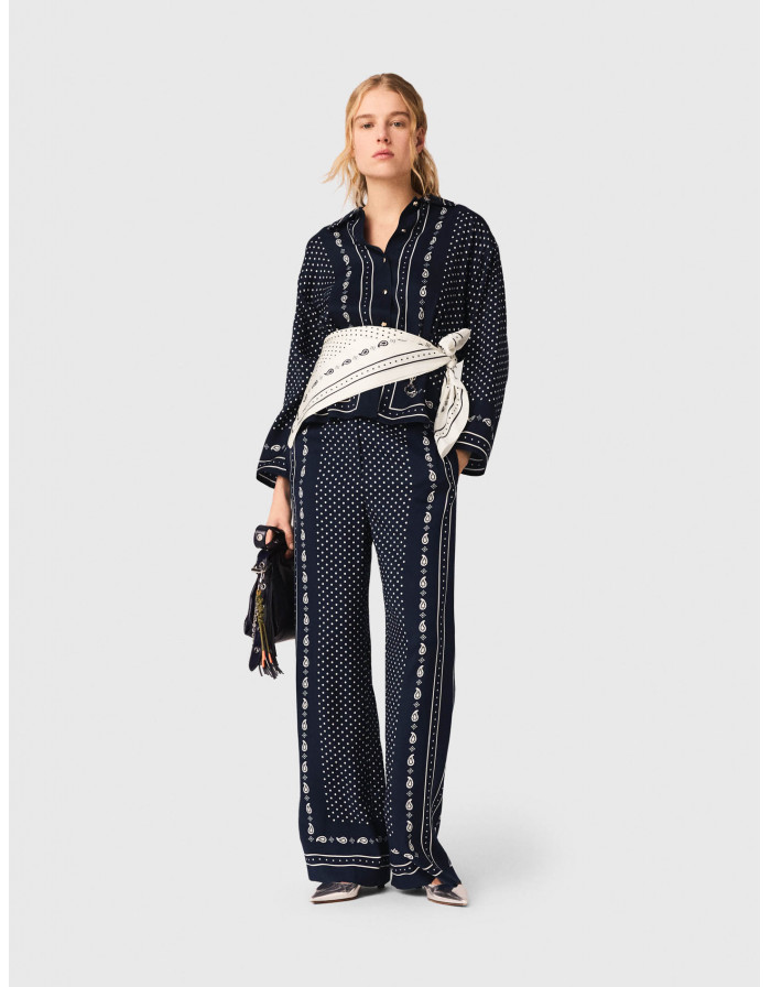 Женские свободные брюки с бандана принтом