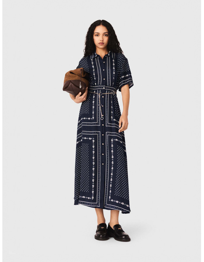 Женское длинное платье с принтом