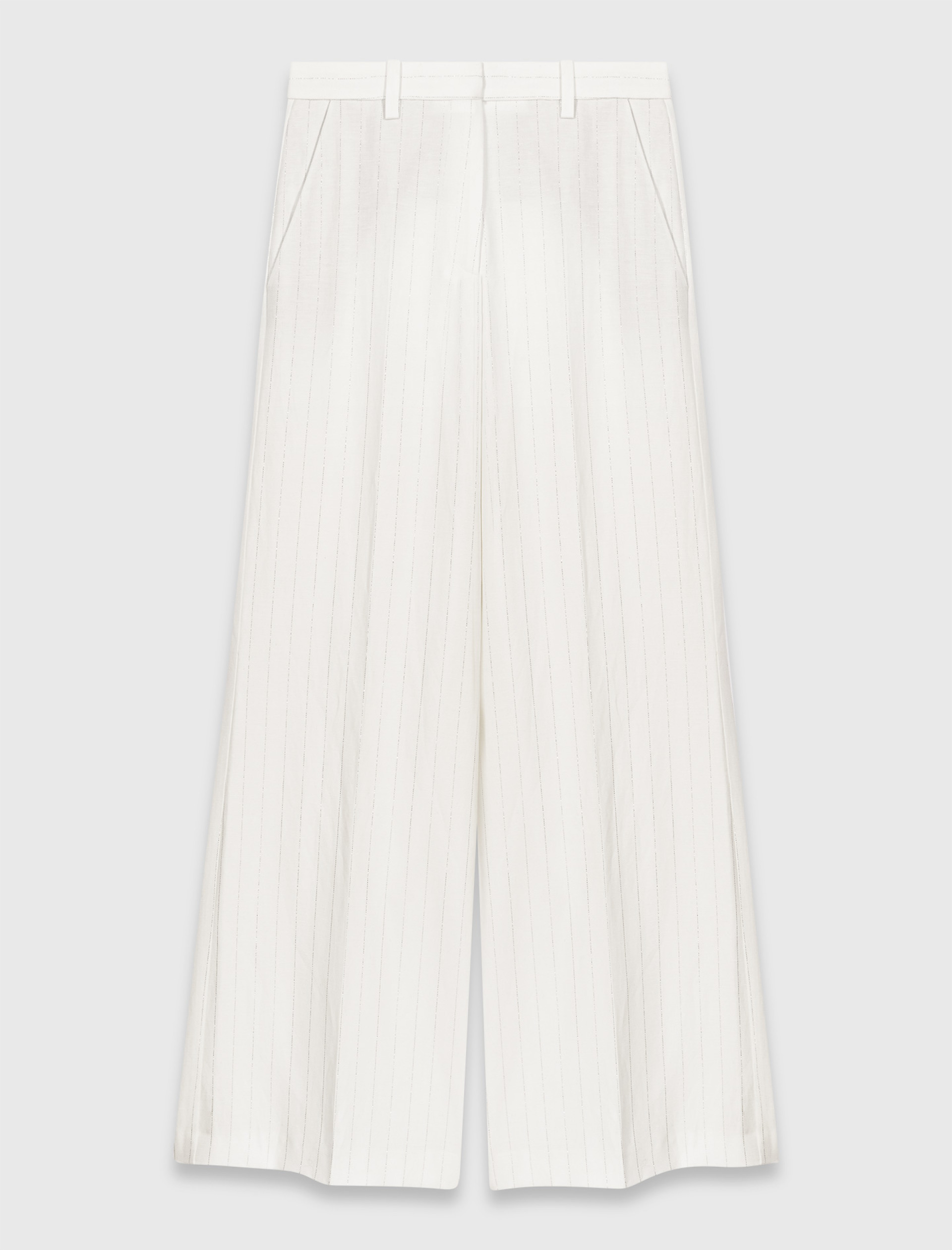 Женские белые классические брюки в полоску