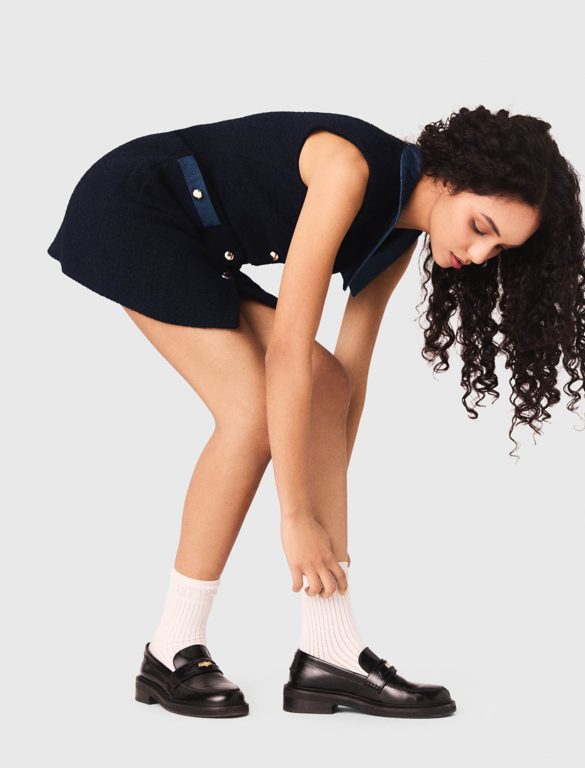 Жіноча твідова сукня з джинсовими деталями Жіноча твідова сукня з джинсовими деталями