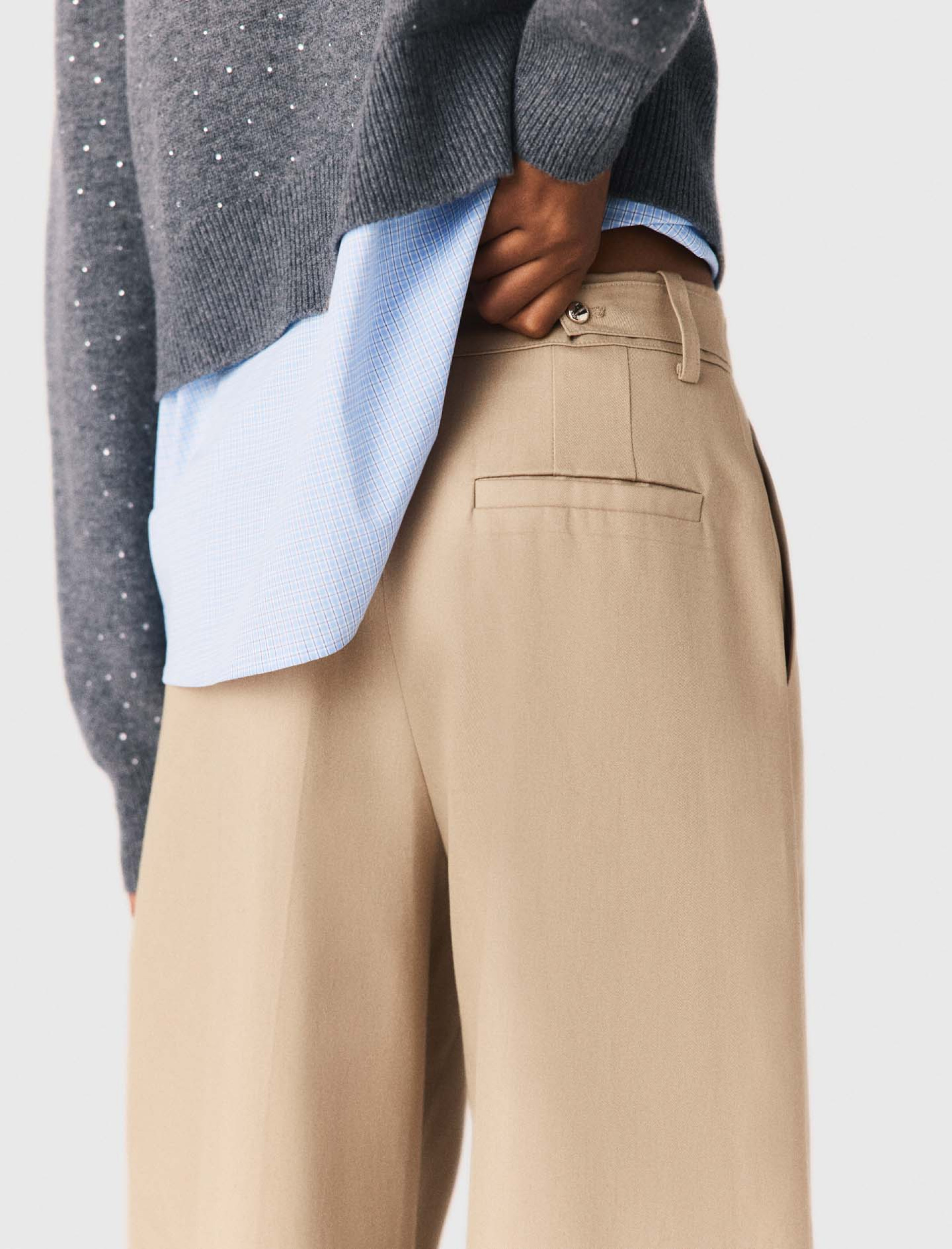 Жіночі бежеві брюки-балони Жіночі бежеві брюки-балони