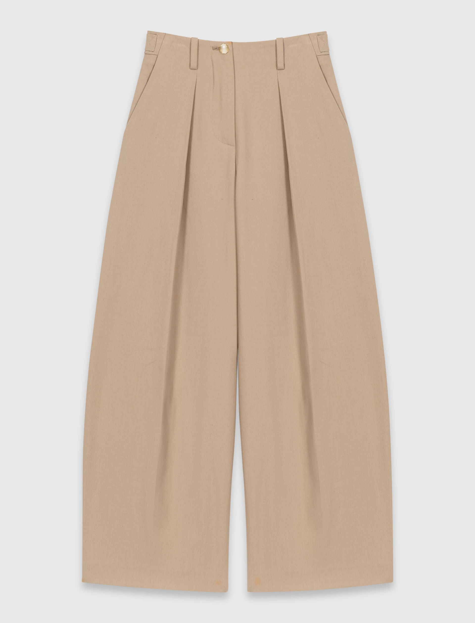 Жіночі бежеві брюки-балони Жіночі бежеві брюки-балони