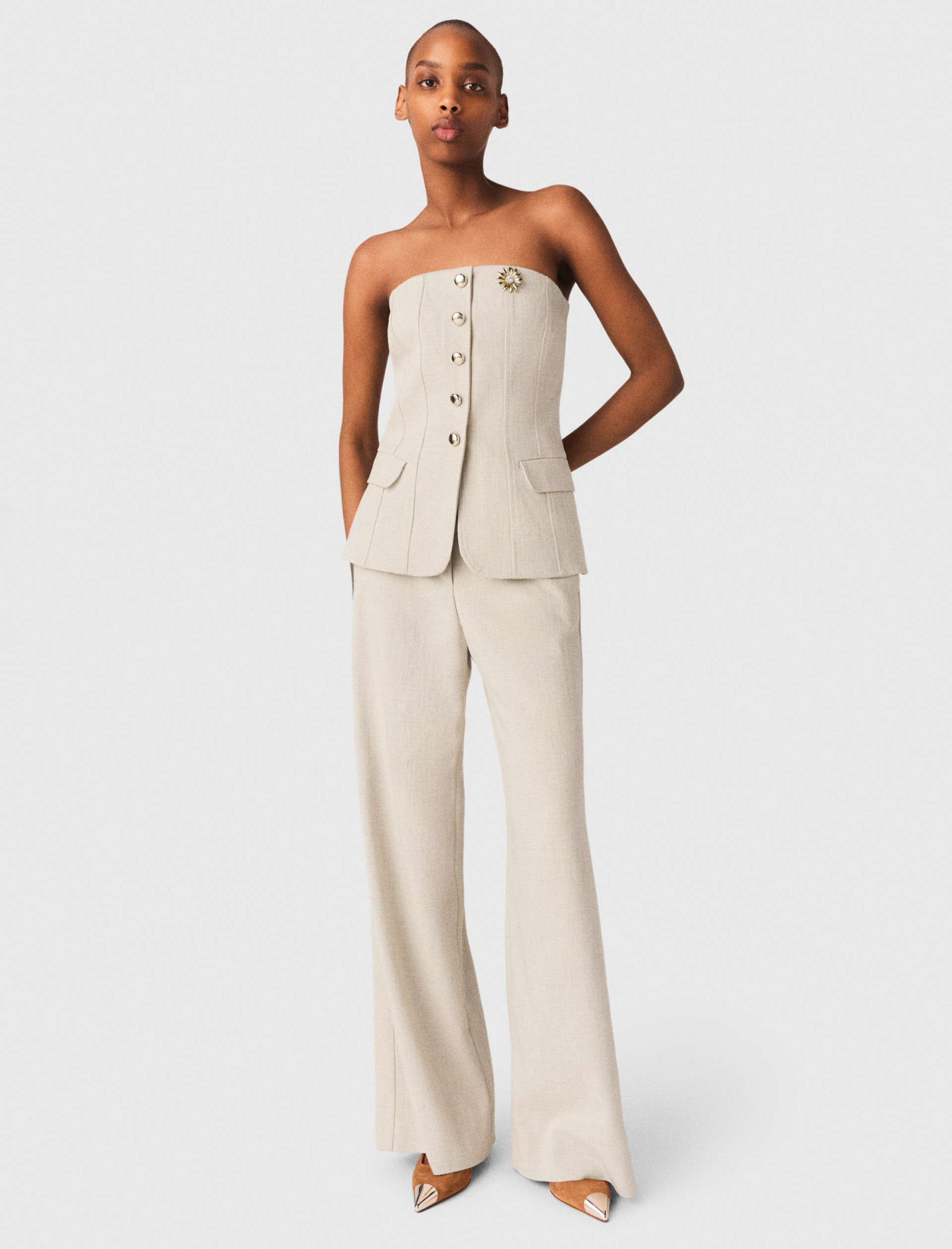 Жіночий бежевий топ-бюстье Жіночий бежевий топ-бюстье