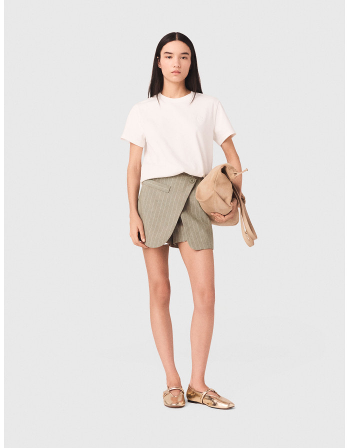 Женские полосатые шорты-юбка