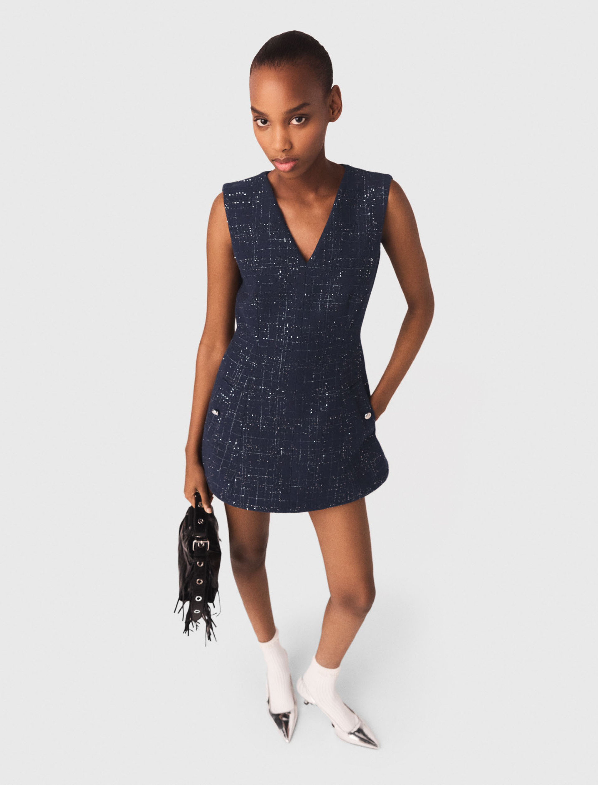 Жіночий твідовий комбінезон-сукня