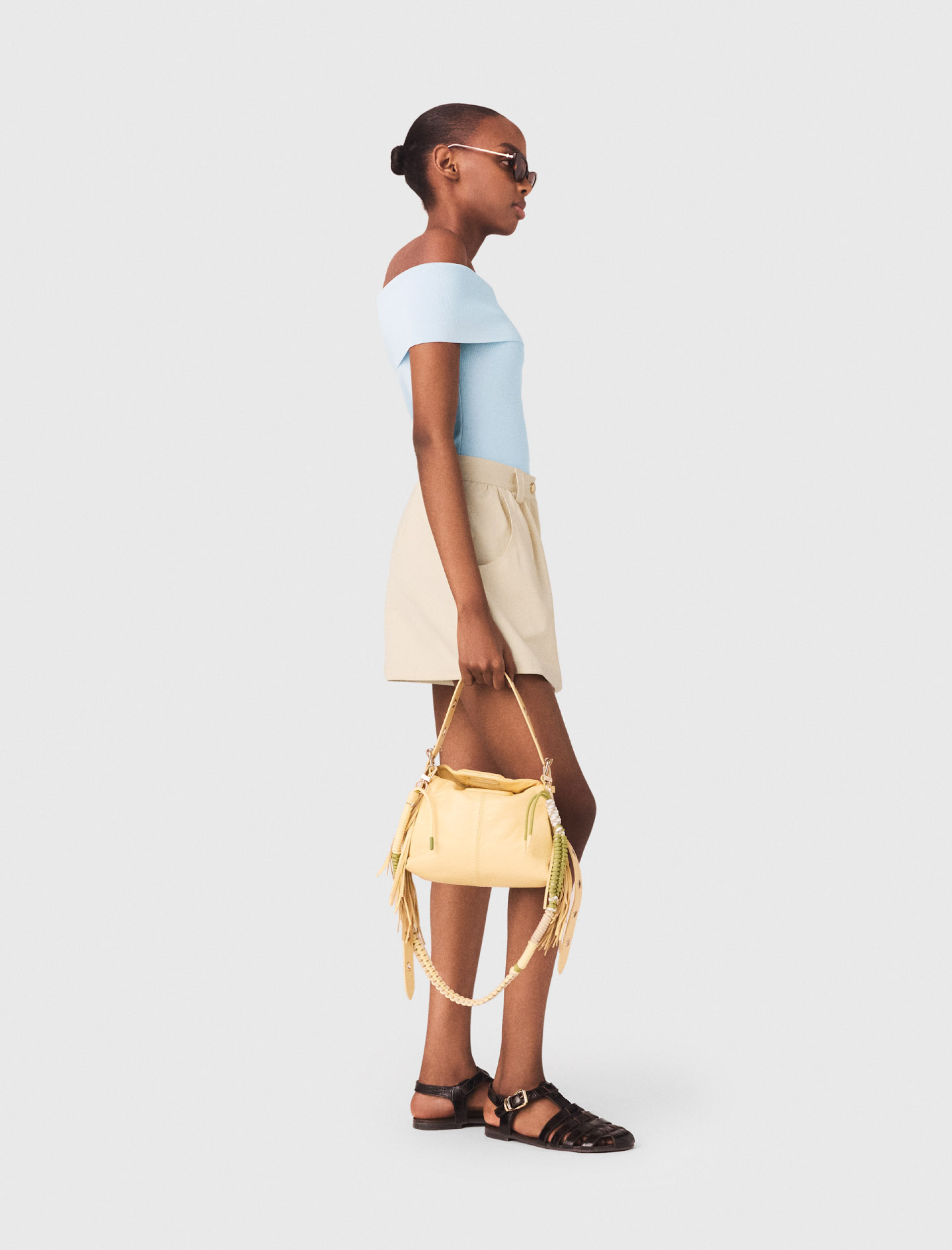 Жіночі молочні шорти-спідниця