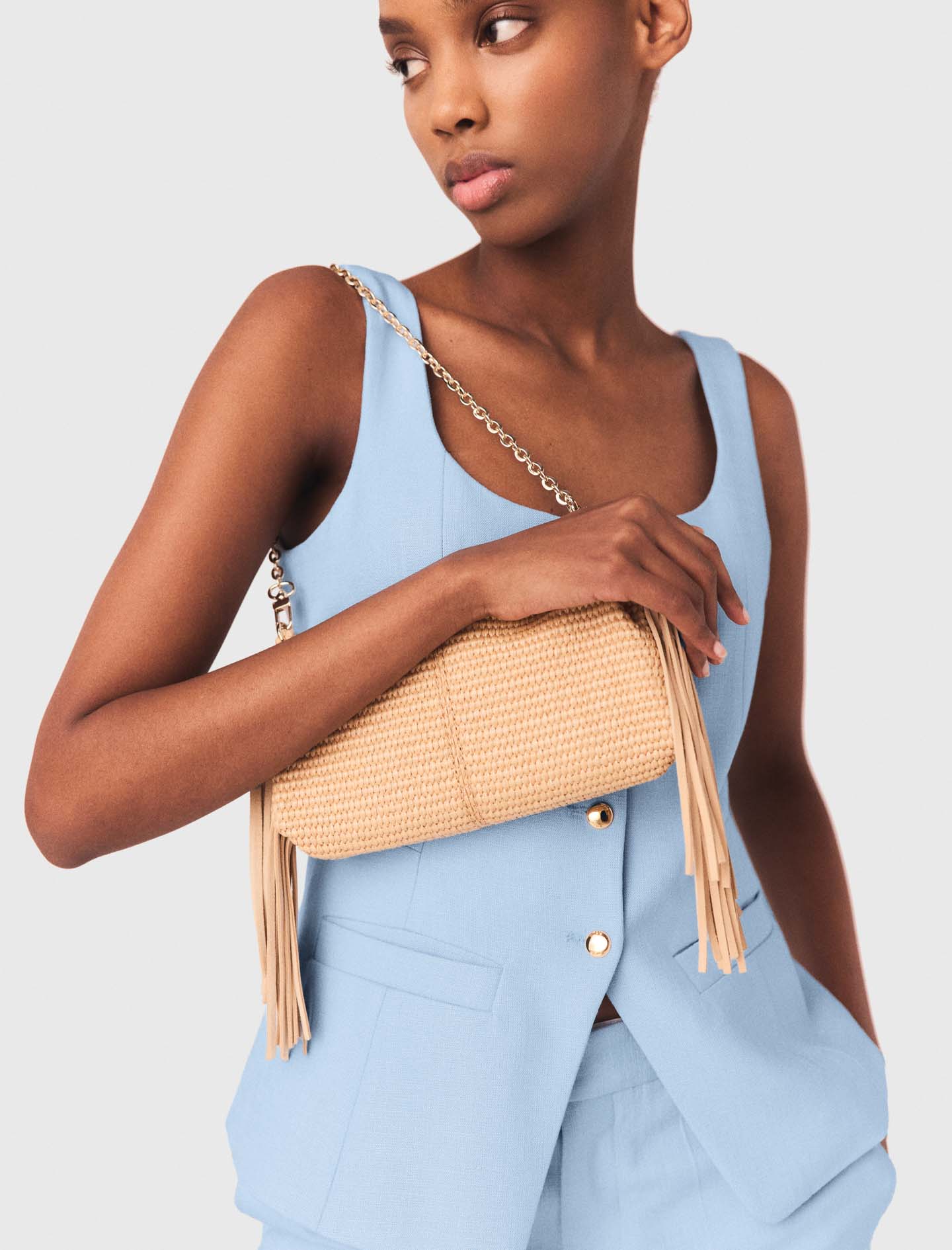 Женские голубые костюмные брюки