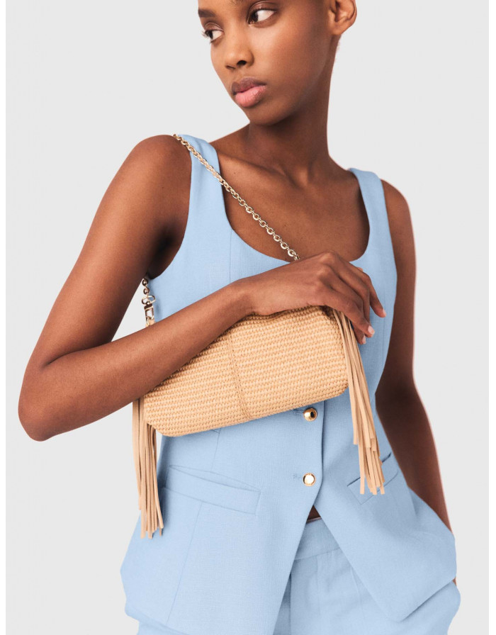 Жіночі блакитні костюмні брюки