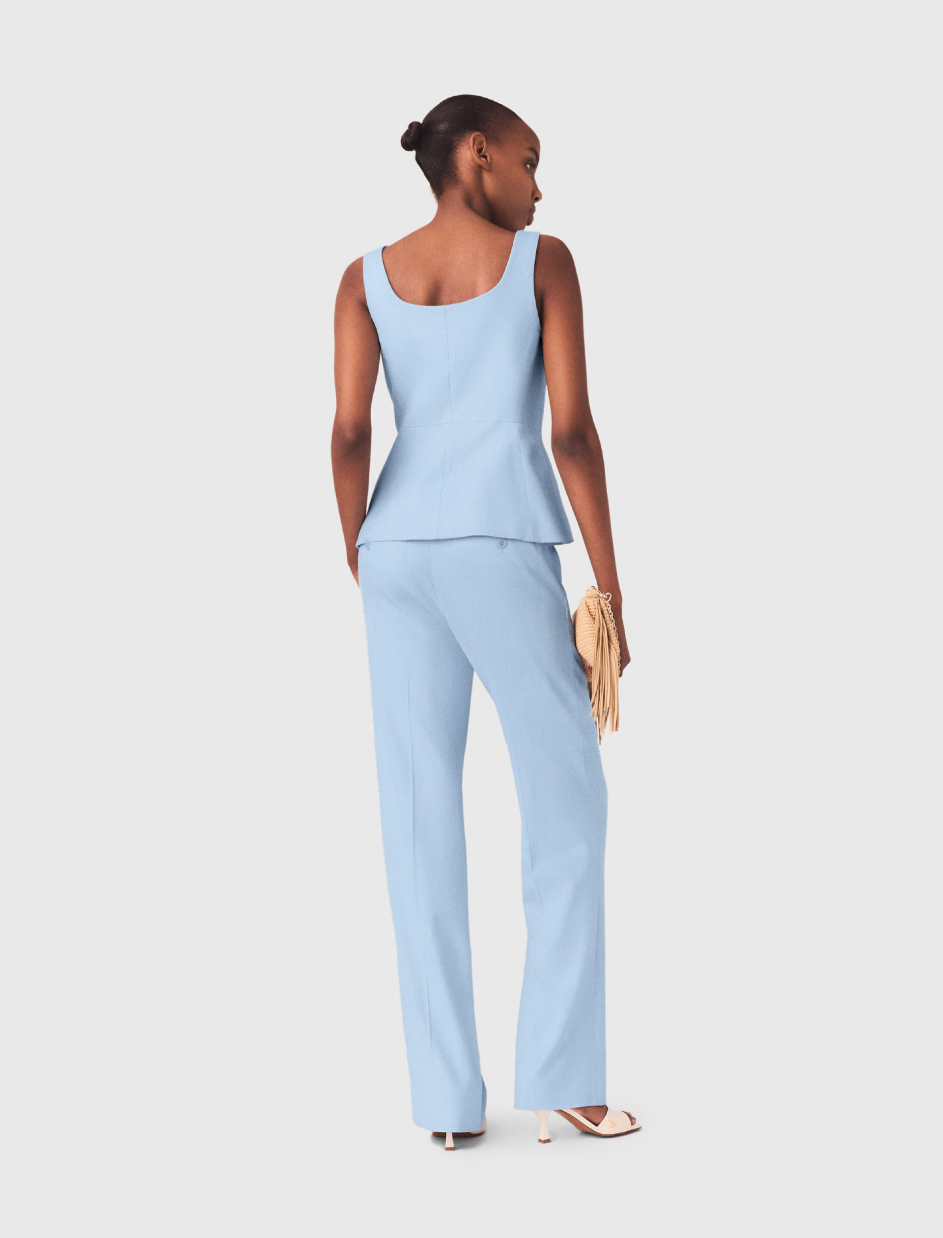Женские голубые костюмные брюки