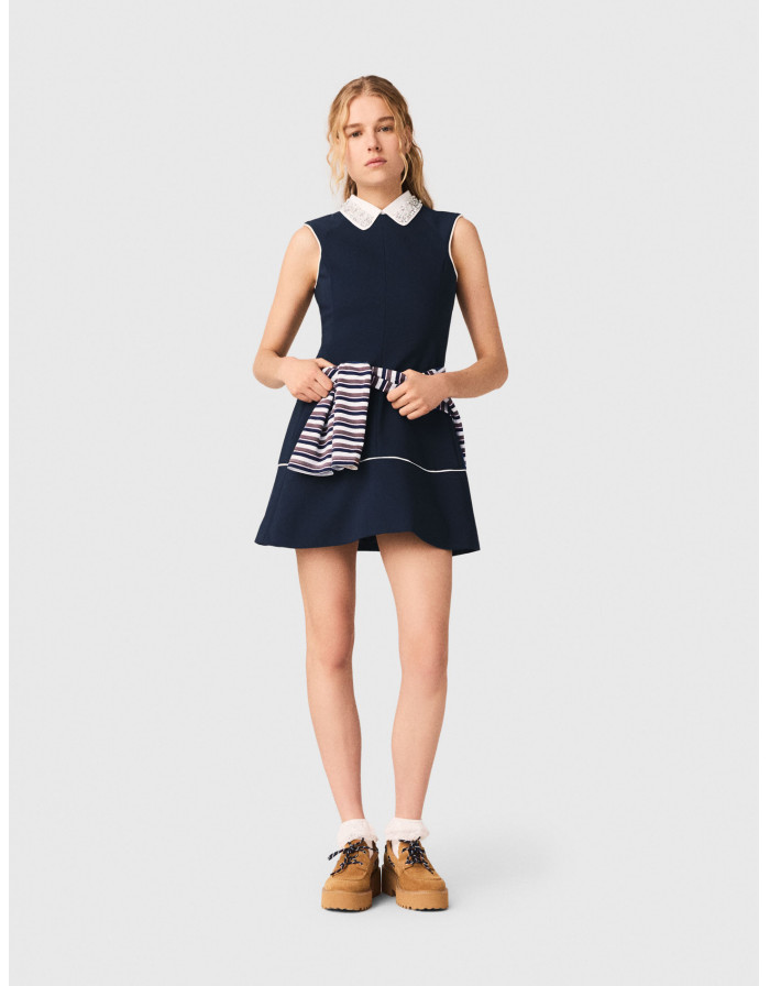 Жіноча сукня А-силуету з контрастним оздобленням