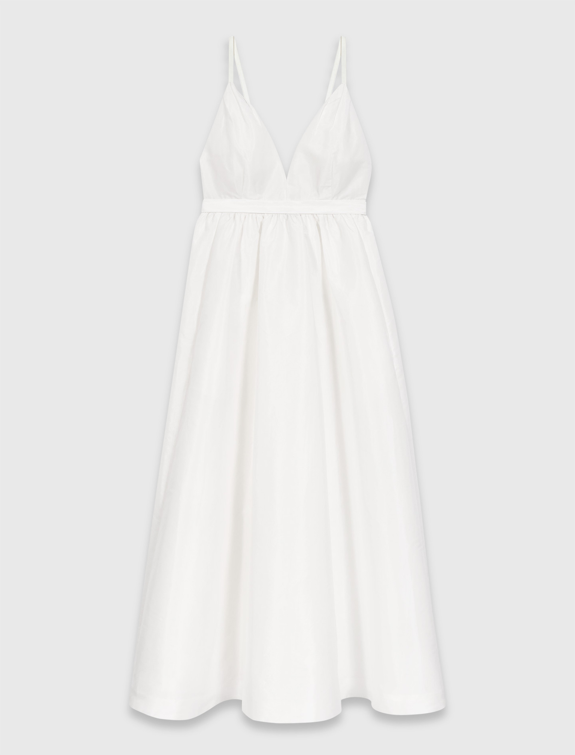 Жіноча довга сукня з тафти з декоративними бретелями