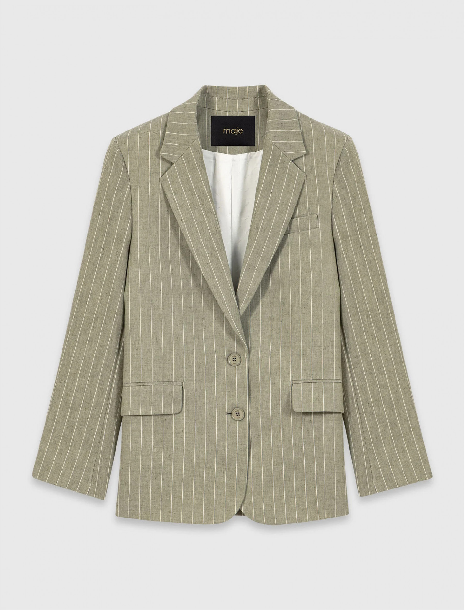 Женский жакет в тонкую полоску