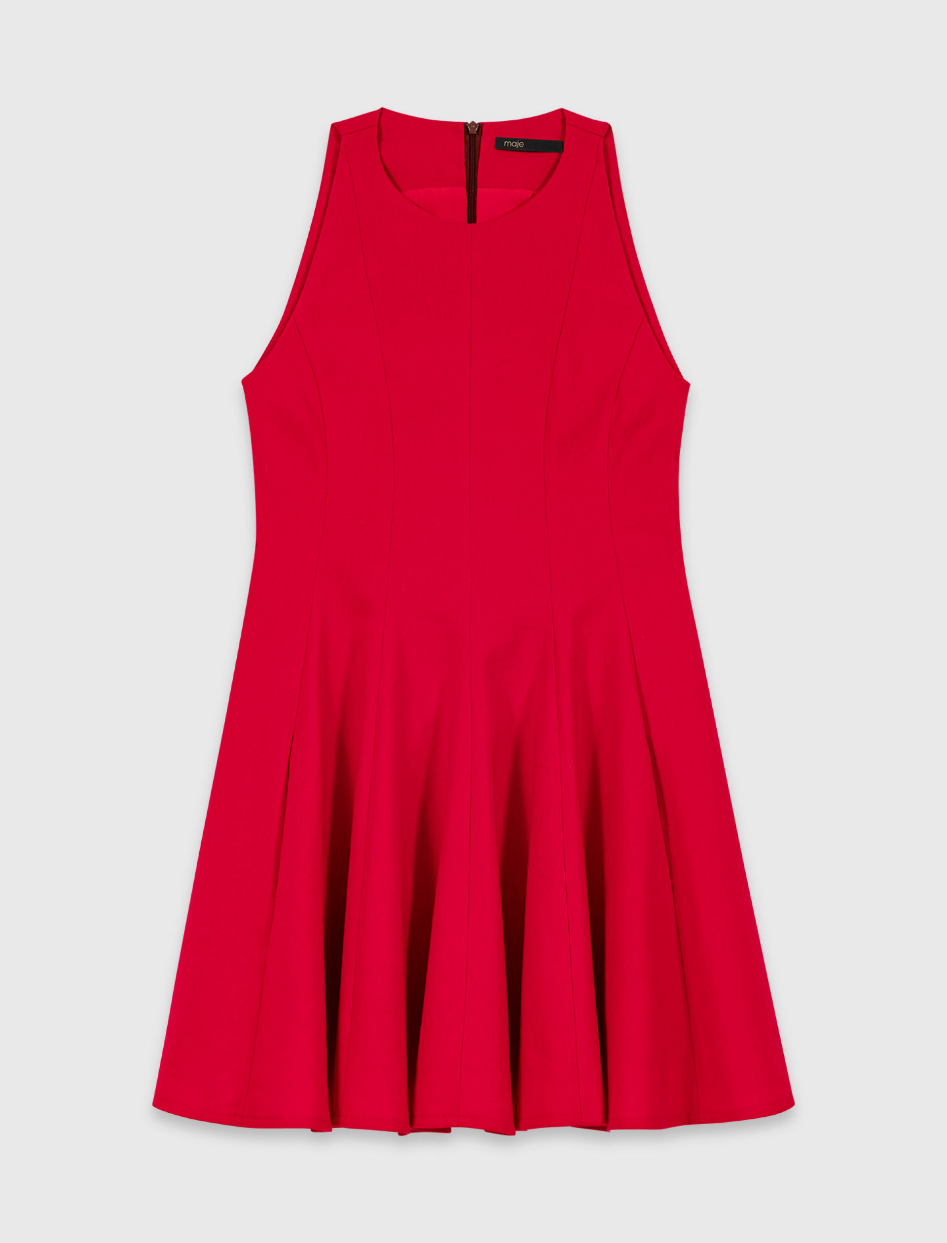 Женское красное расклешенное платье