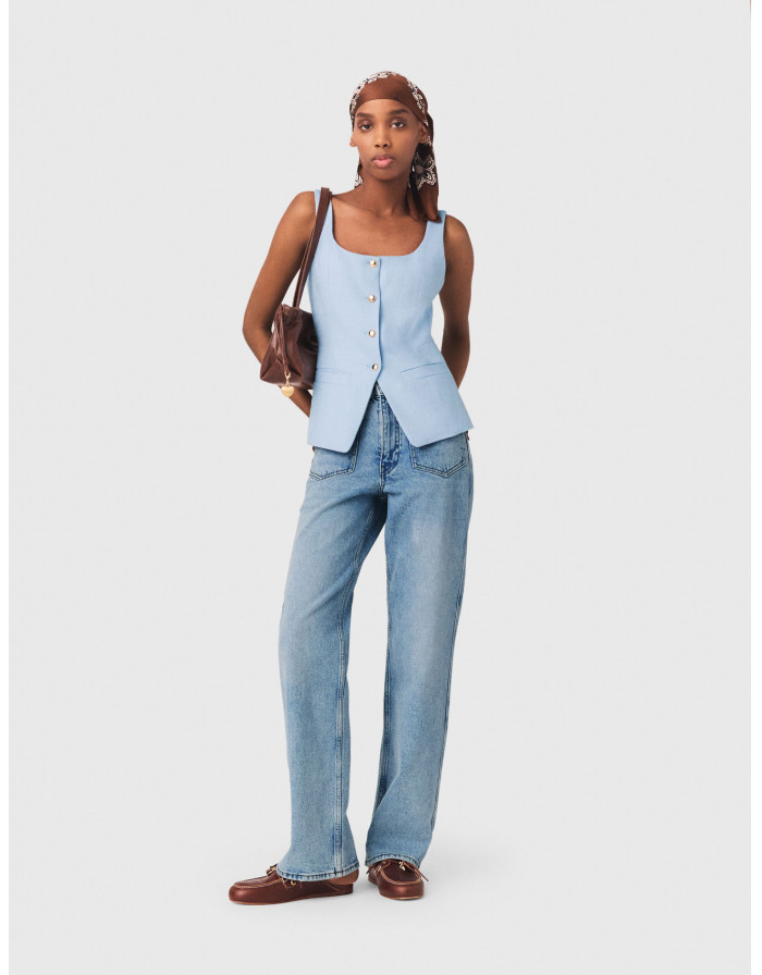 Женский длинный приталенный жилет