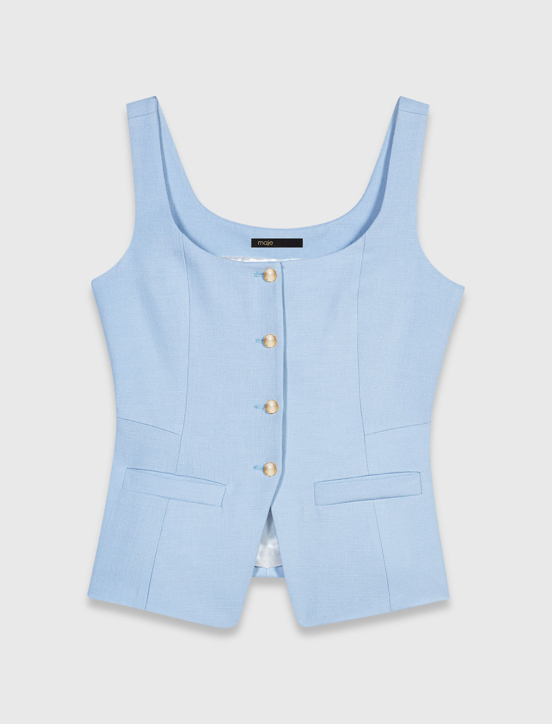 Женский длинный приталенный жилет