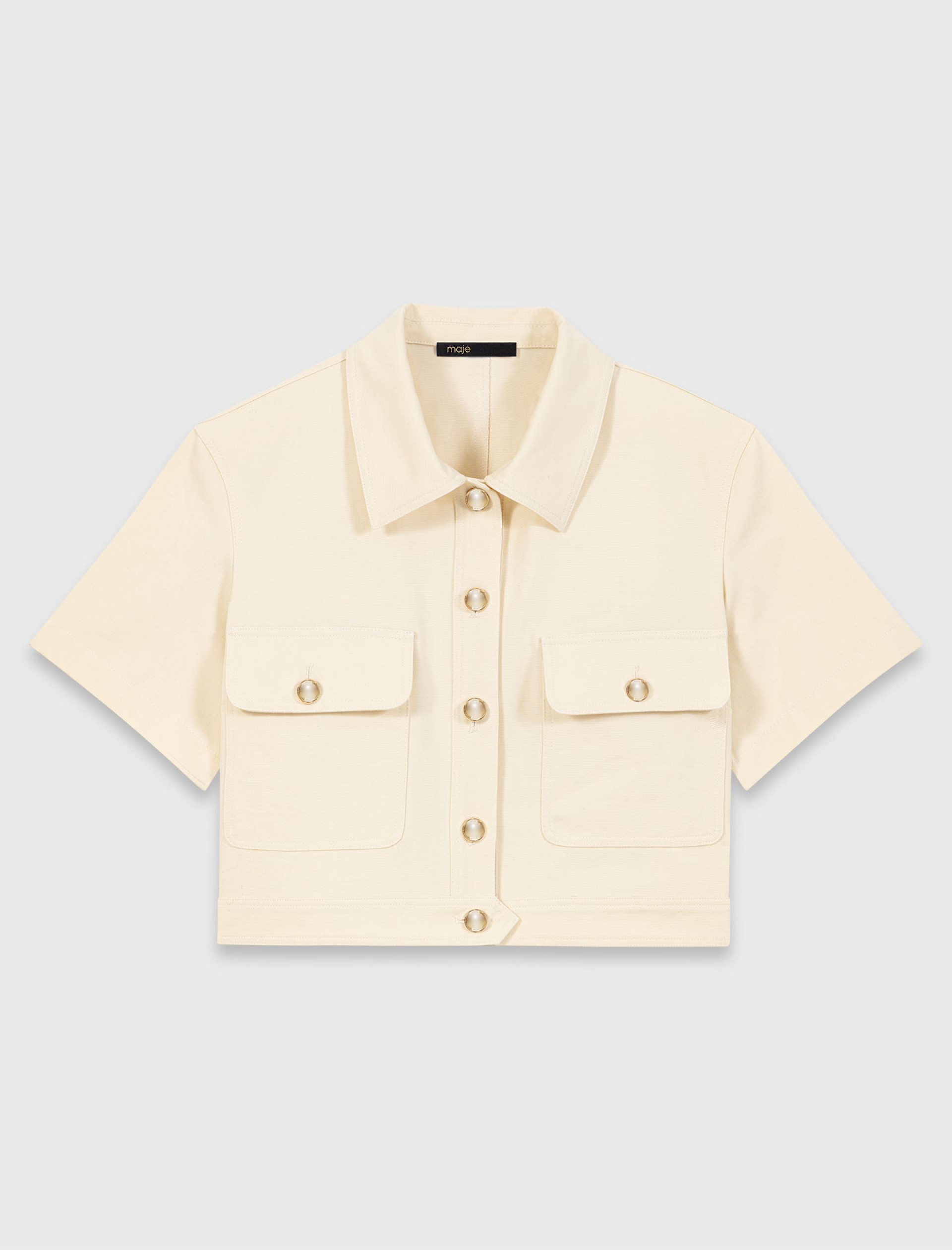 Женский молочный жакет с коротким рукавом