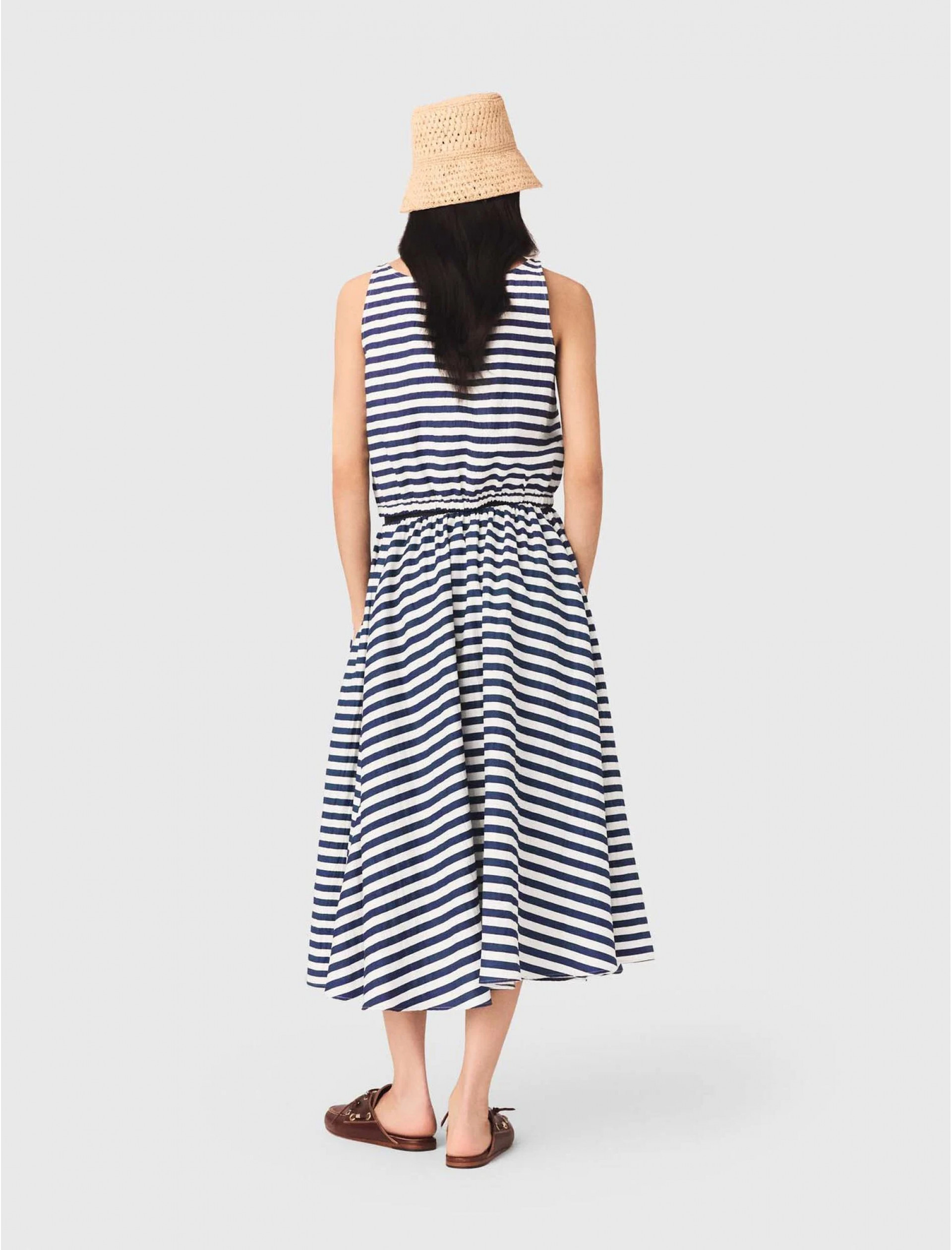 Женский полосатый топ на пуговицах