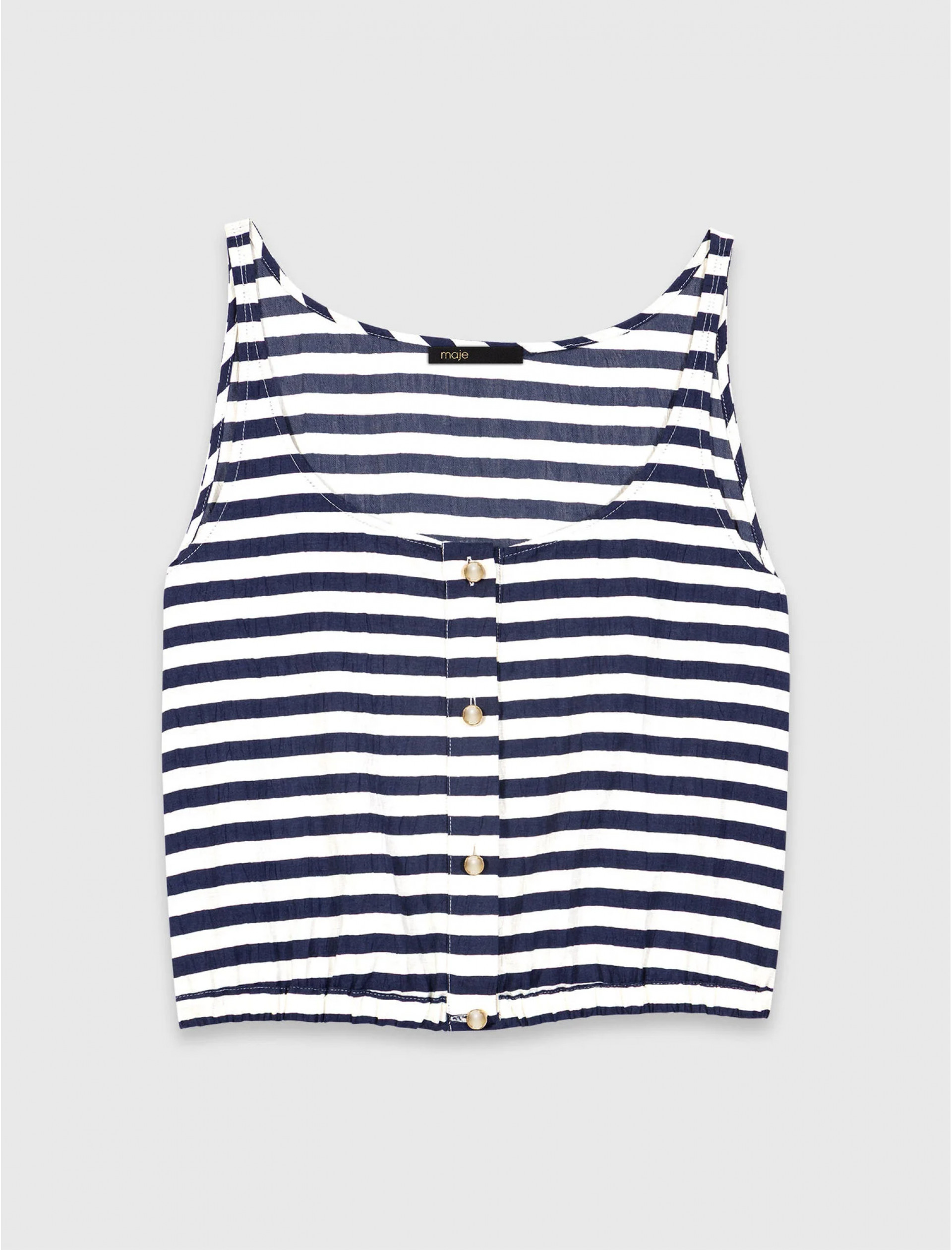 Женский полосатый топ на пуговицах