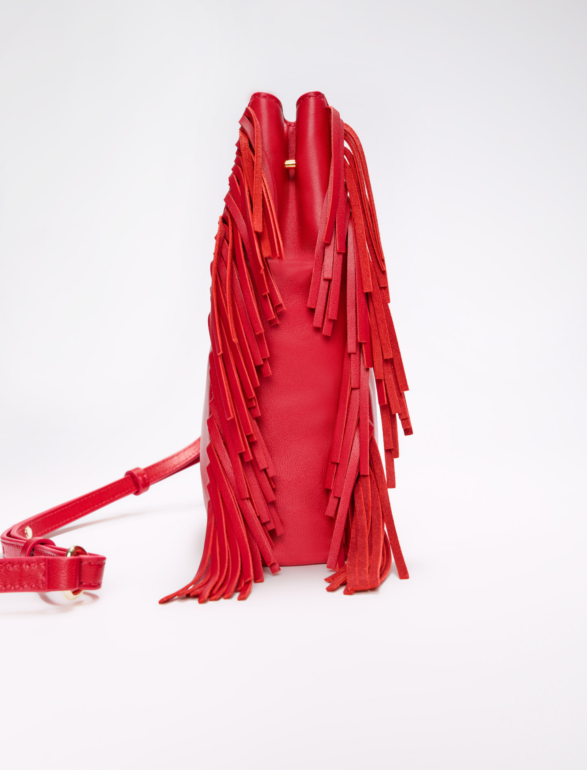 Жіноча червона шкіряна сумка