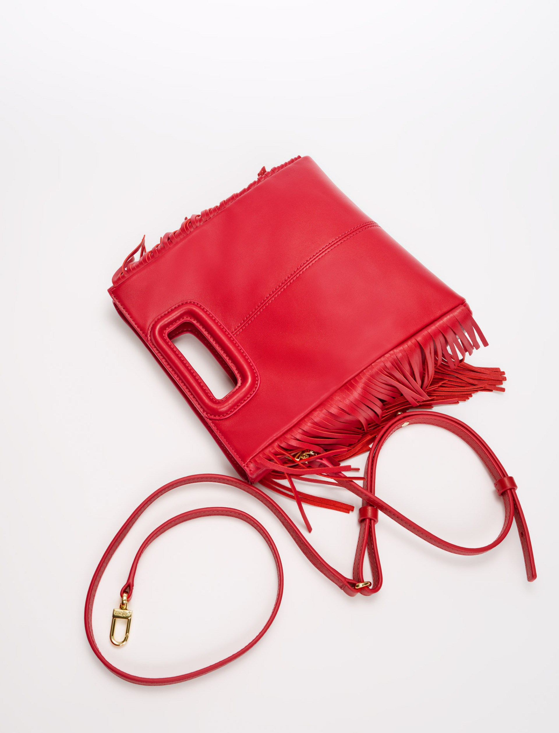 Жіноча червона шкіряна сумка