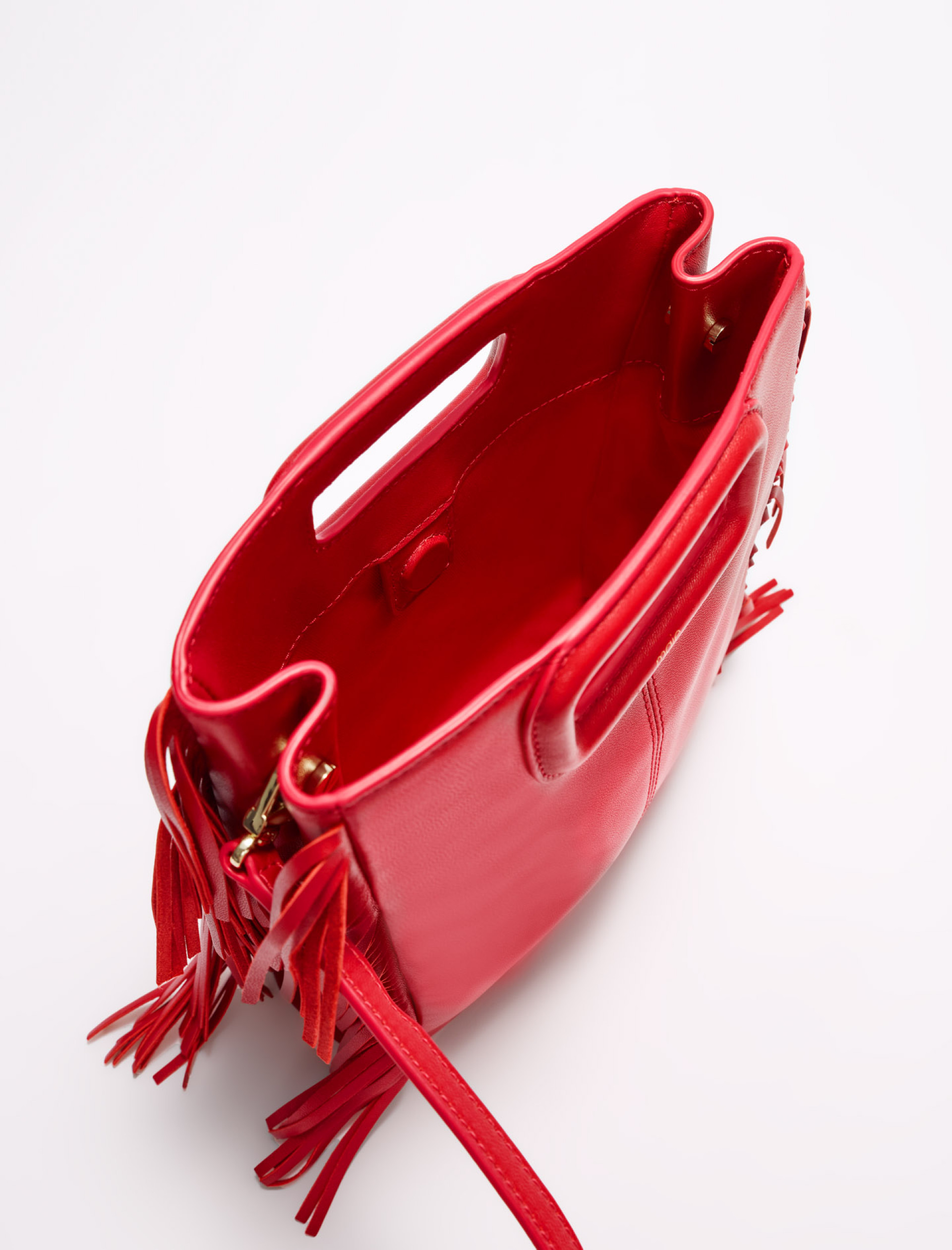 Жіноча червона шкіряна сумка