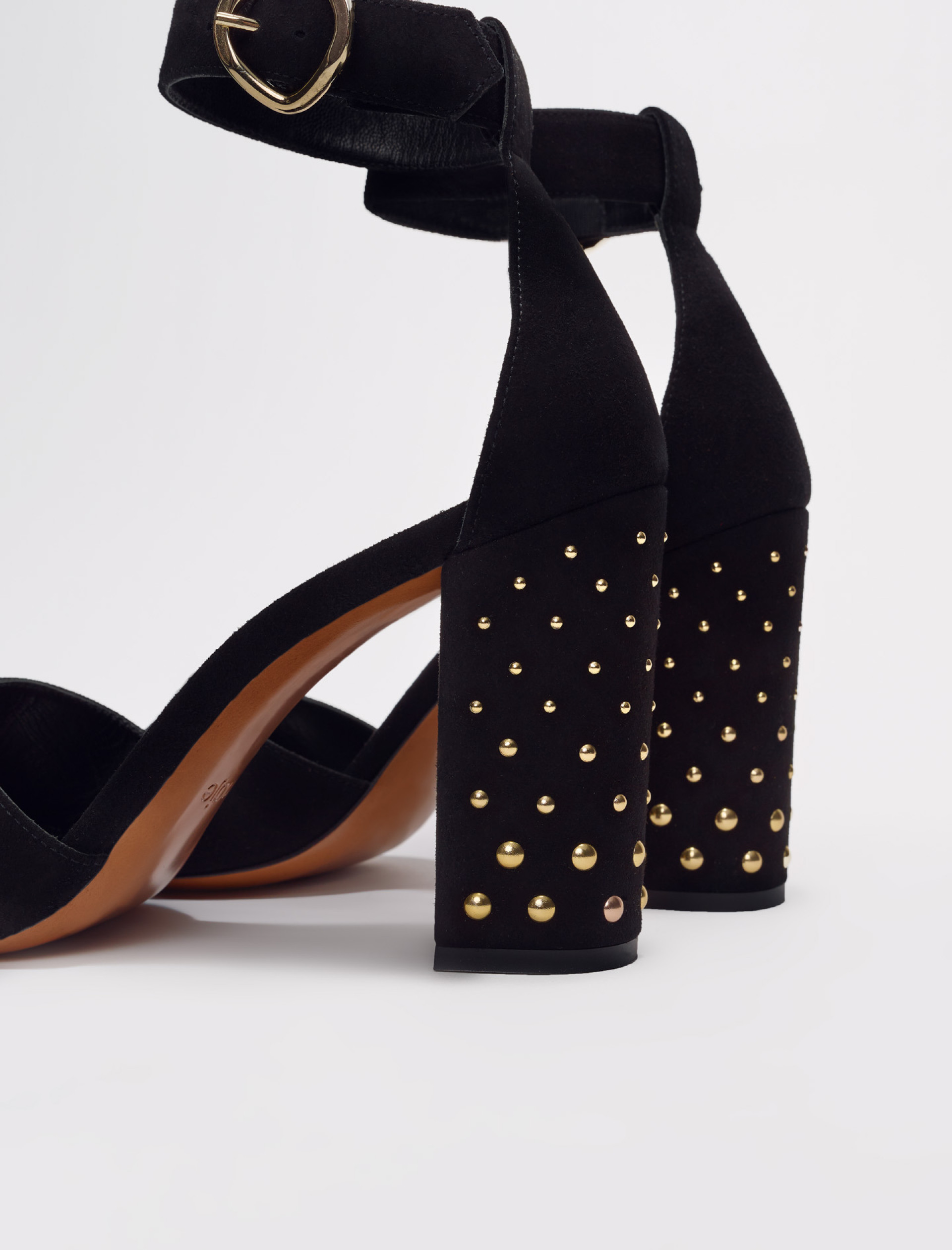 Жіночі чорні замшеві босоніжки