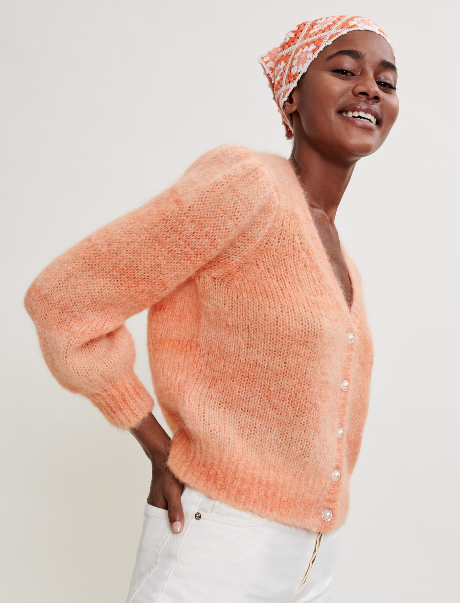 Жіночий оранжевий кардиган