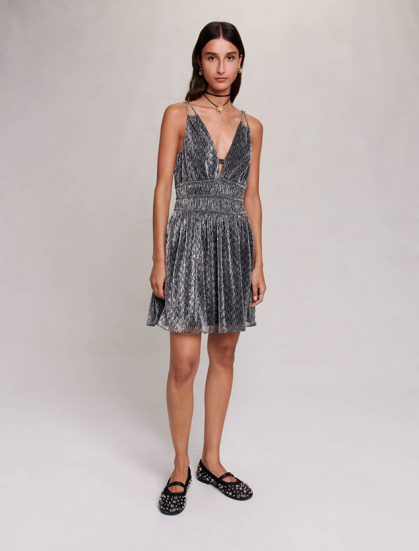 Женское серое платье