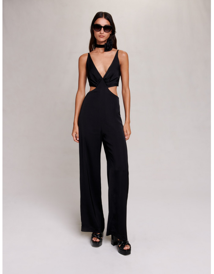 Женский черный комбинезон